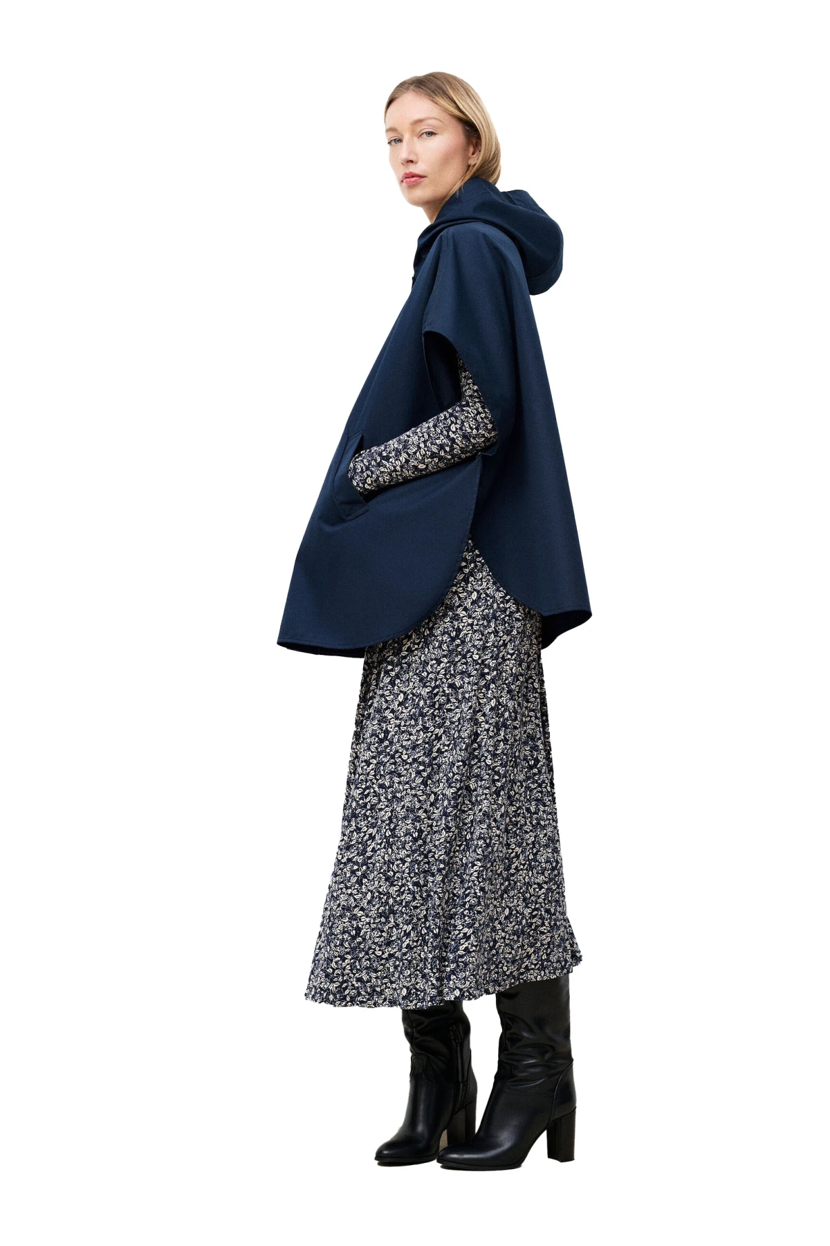 Hooded Poncho with Button Front Gallery