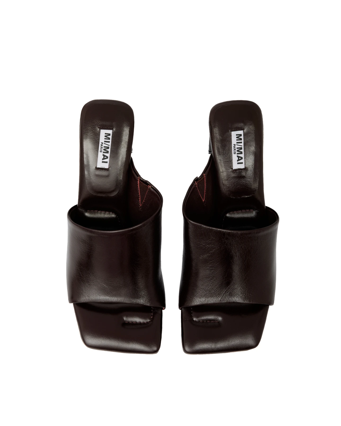 Wide Strap Leather High Heel Square Toe Mule Gallery