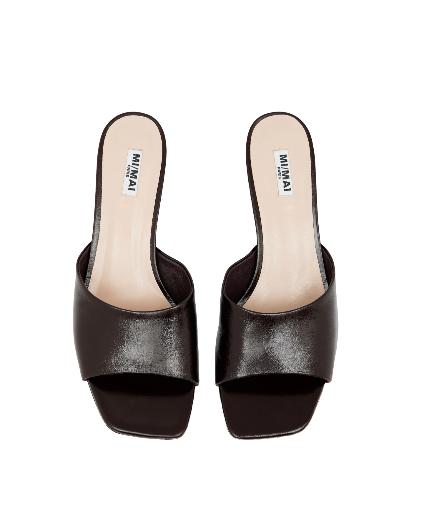 Square-Toe Leather Kitten Heel Mules Gallery