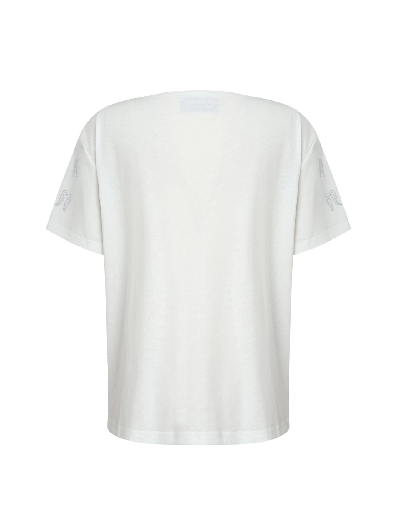 V-Neck T-Shirt With Rhinestone Wings Gallery