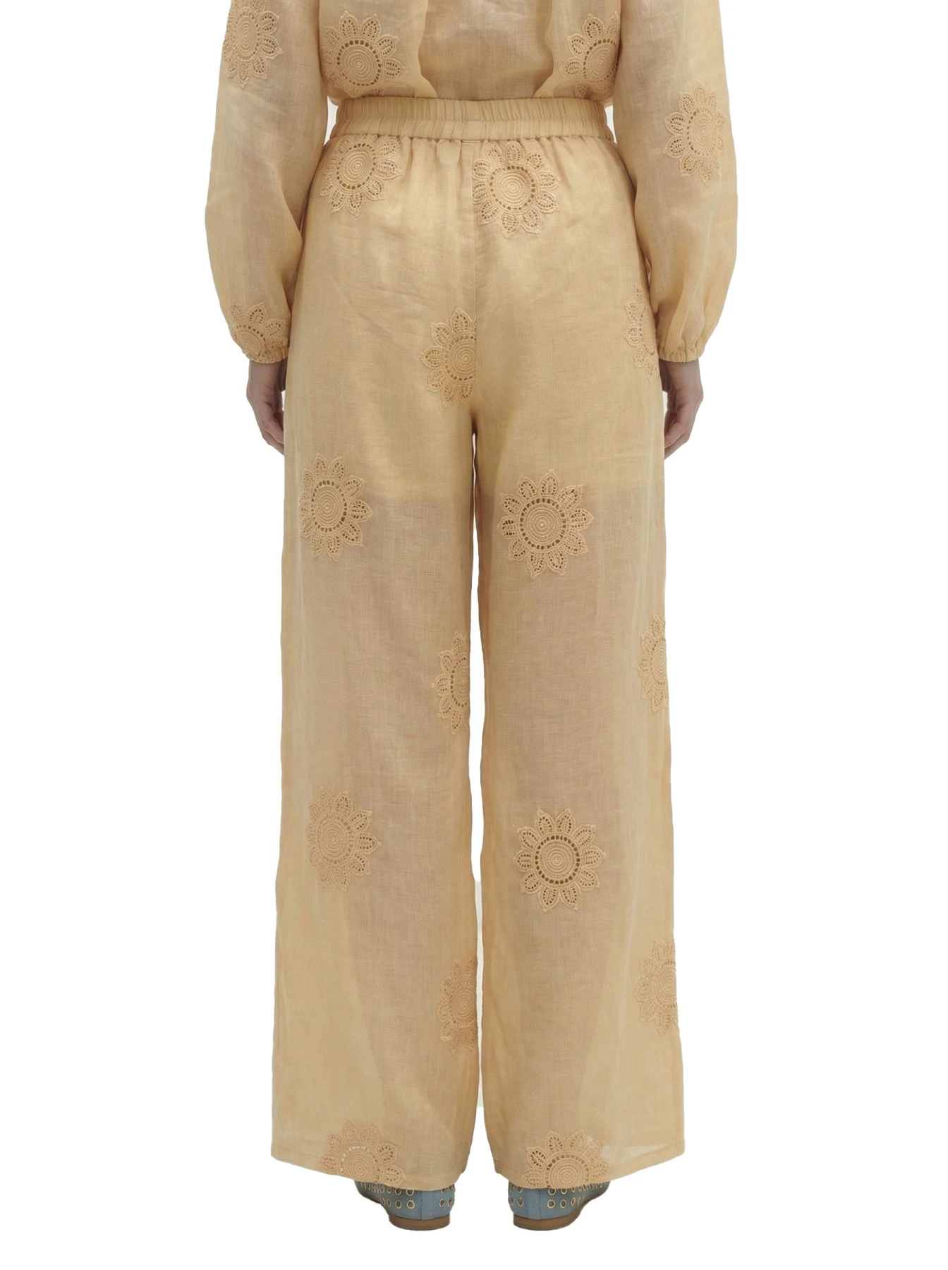 Wide-Leg Pants With Elastic Waist And Crochet-Style Flow Gallery