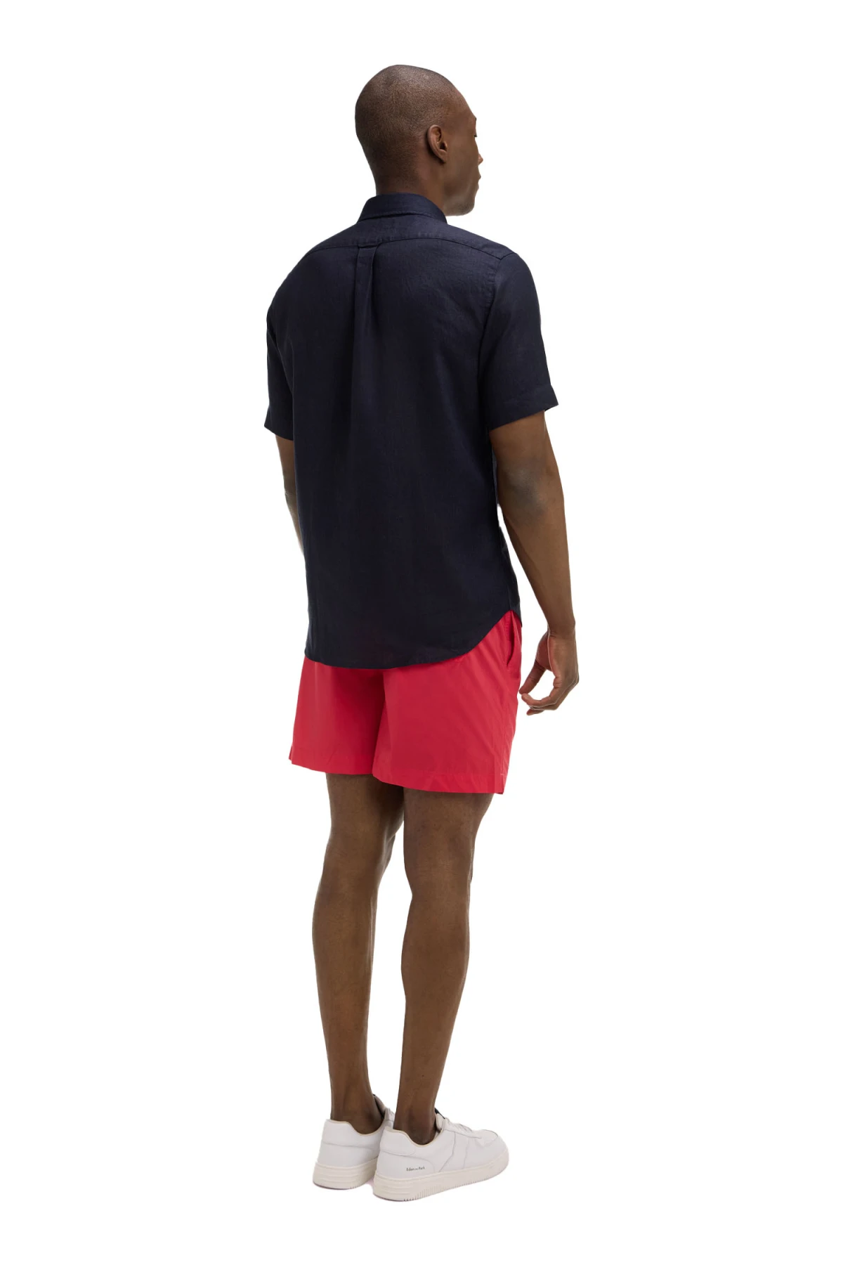 Solid Color Small Logo Swim Shorts Gallery