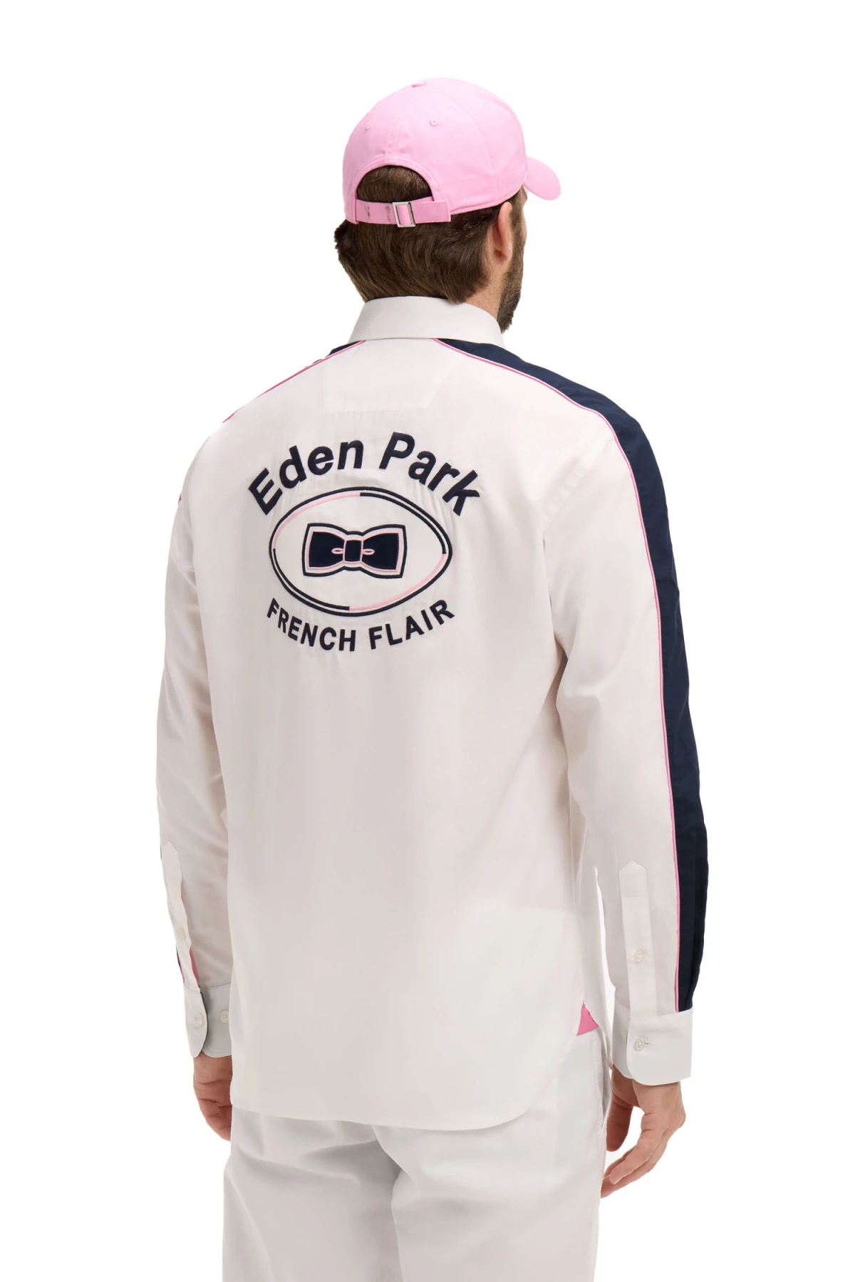 Pinpoint Cotton Shirt With Back Embroidery Gallery