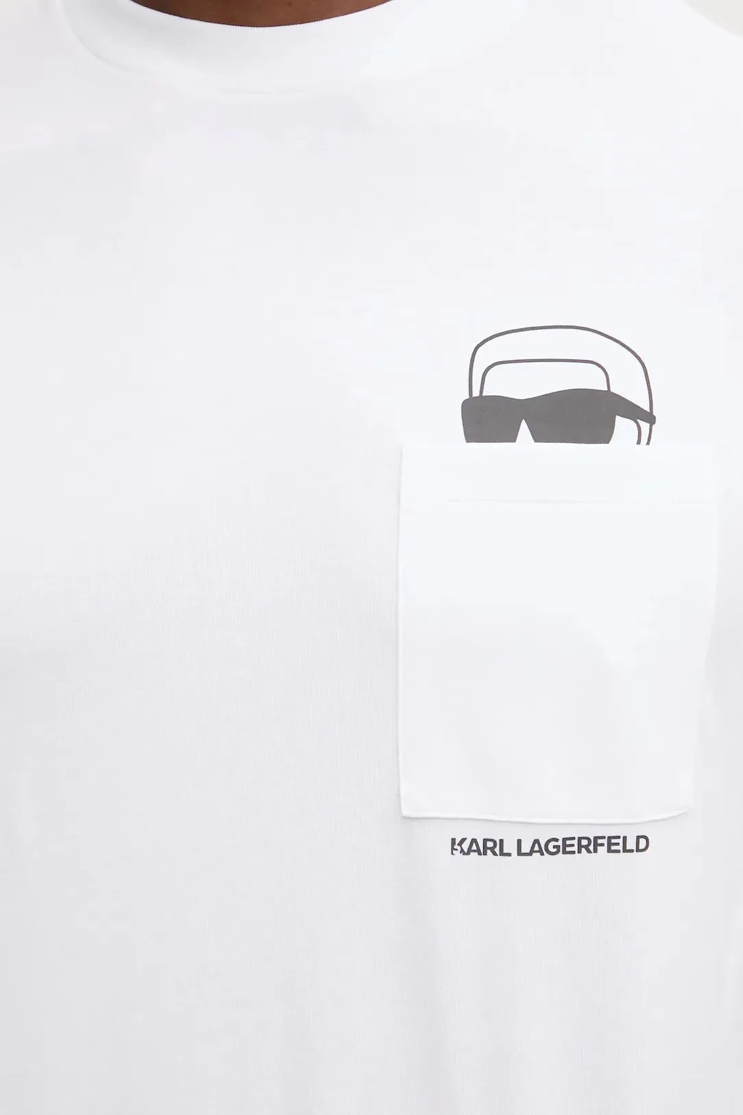 Crew-Neck T-shirt with Signature Ikonik Karl Pocket Detail Gallery