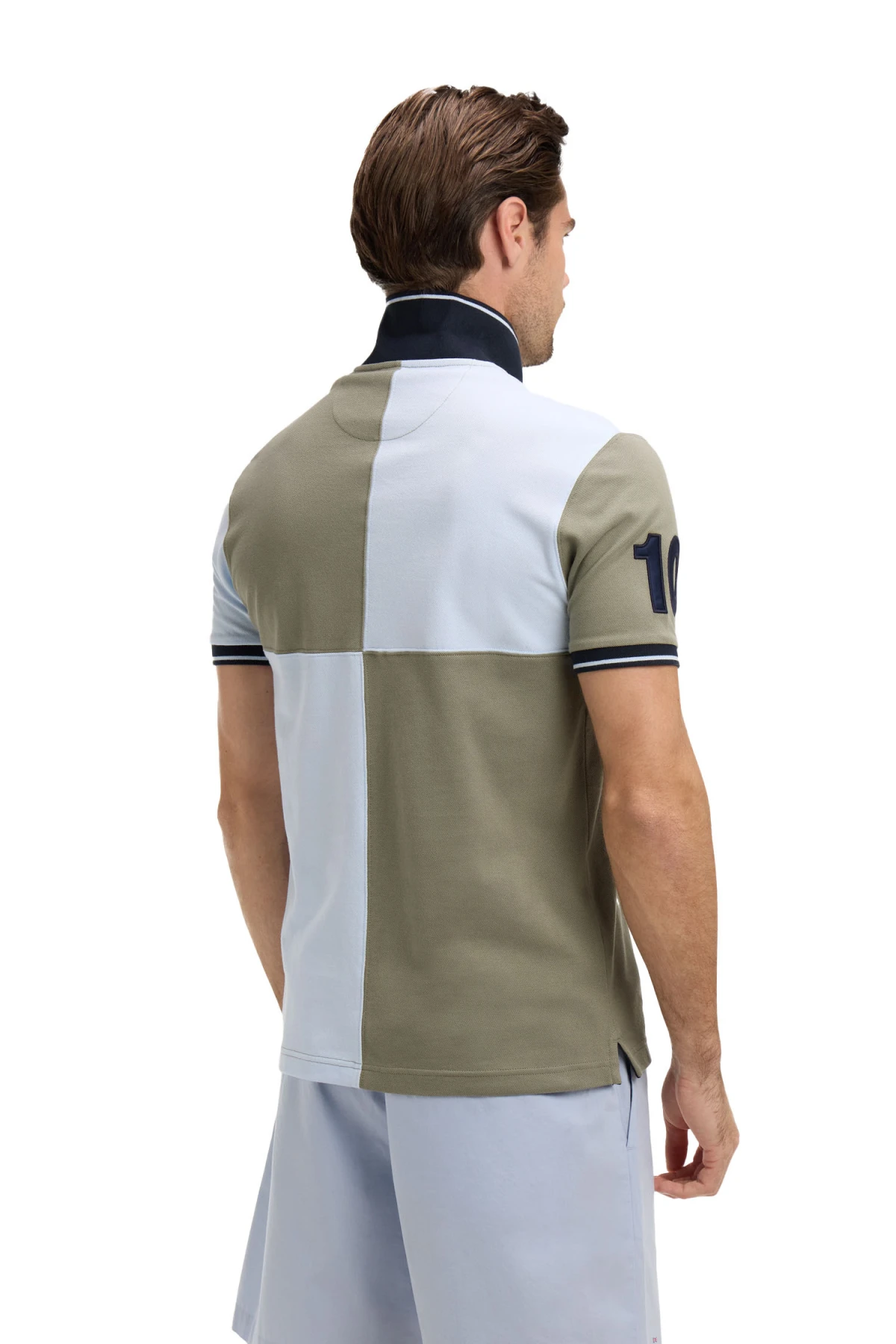 Cotton Short-Sleeve Polo With Panels Gallery