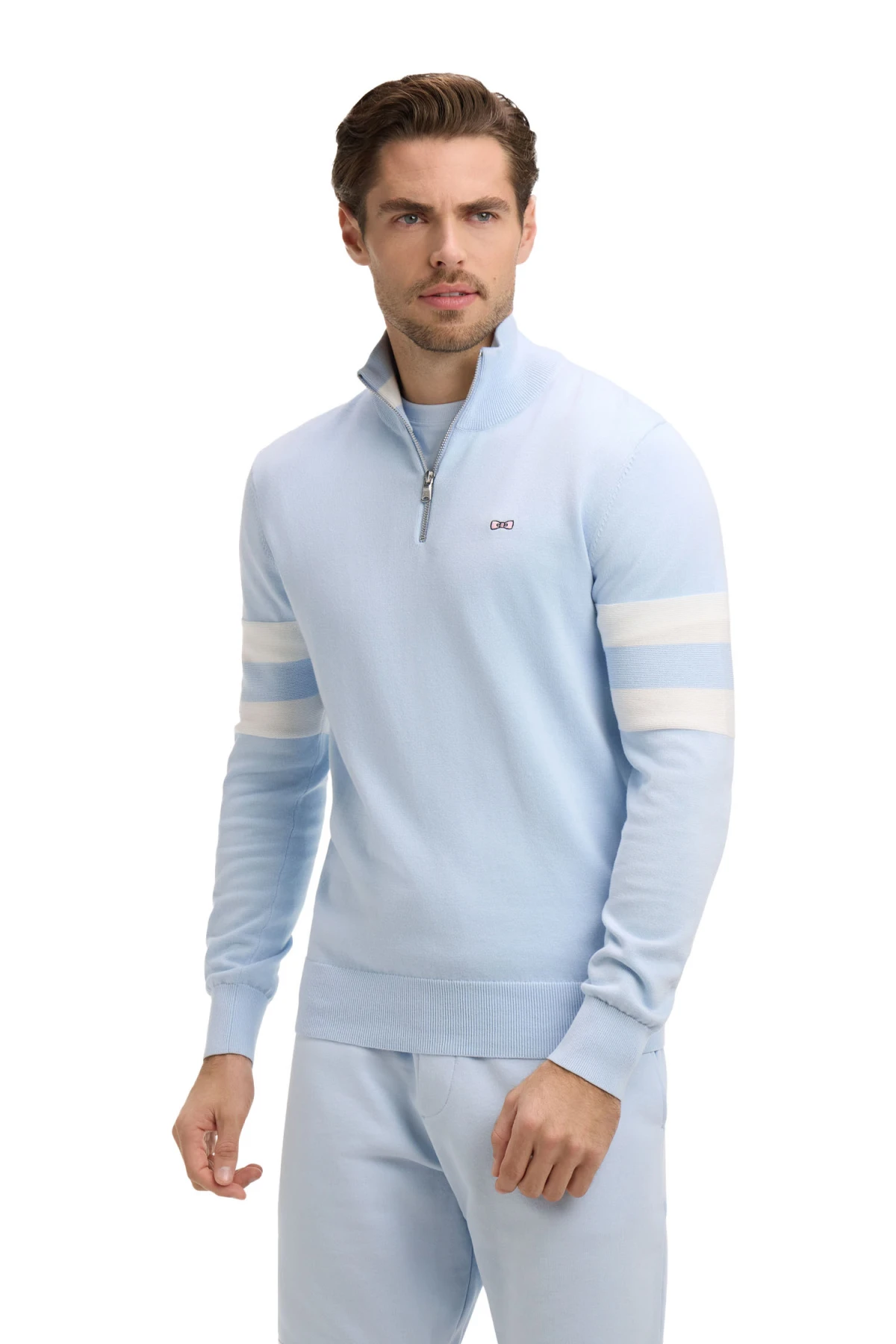 Rugby Collar Cotton Sweater With Double Sleeves Gallery