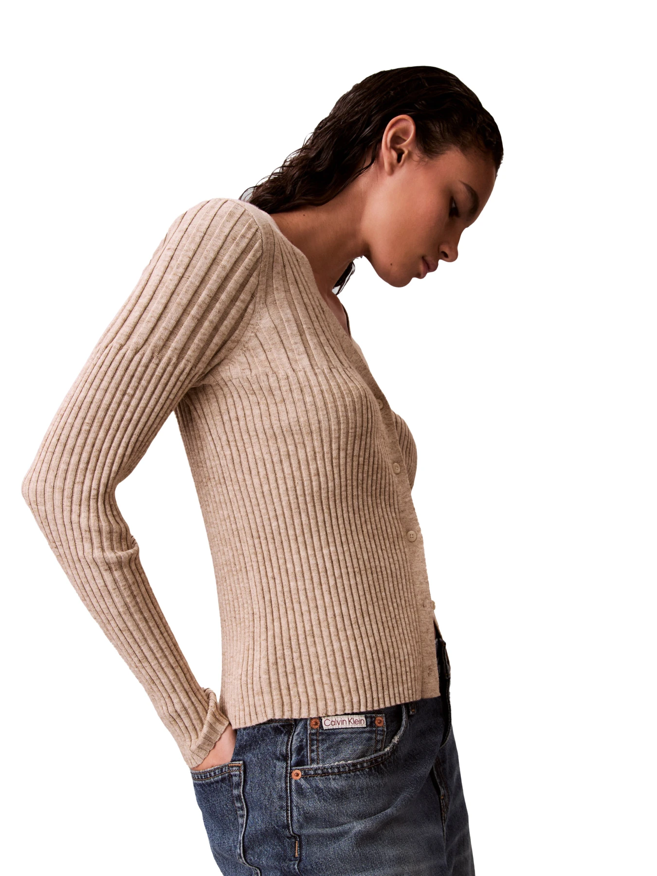 Cotton Mouline Rib Cardigan Gallery