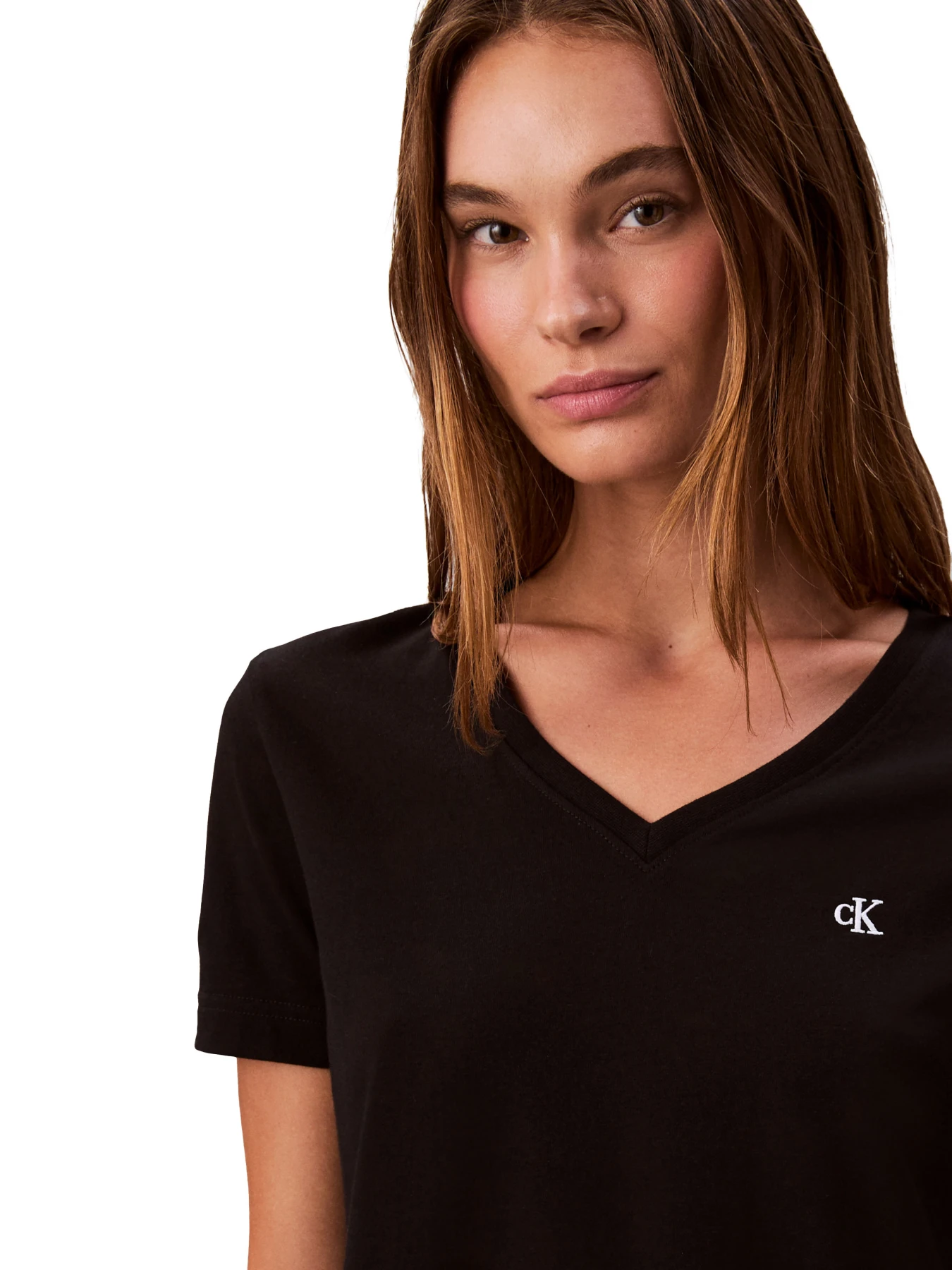 V-neck Cotton Short Sleeve T-shirt Gallery