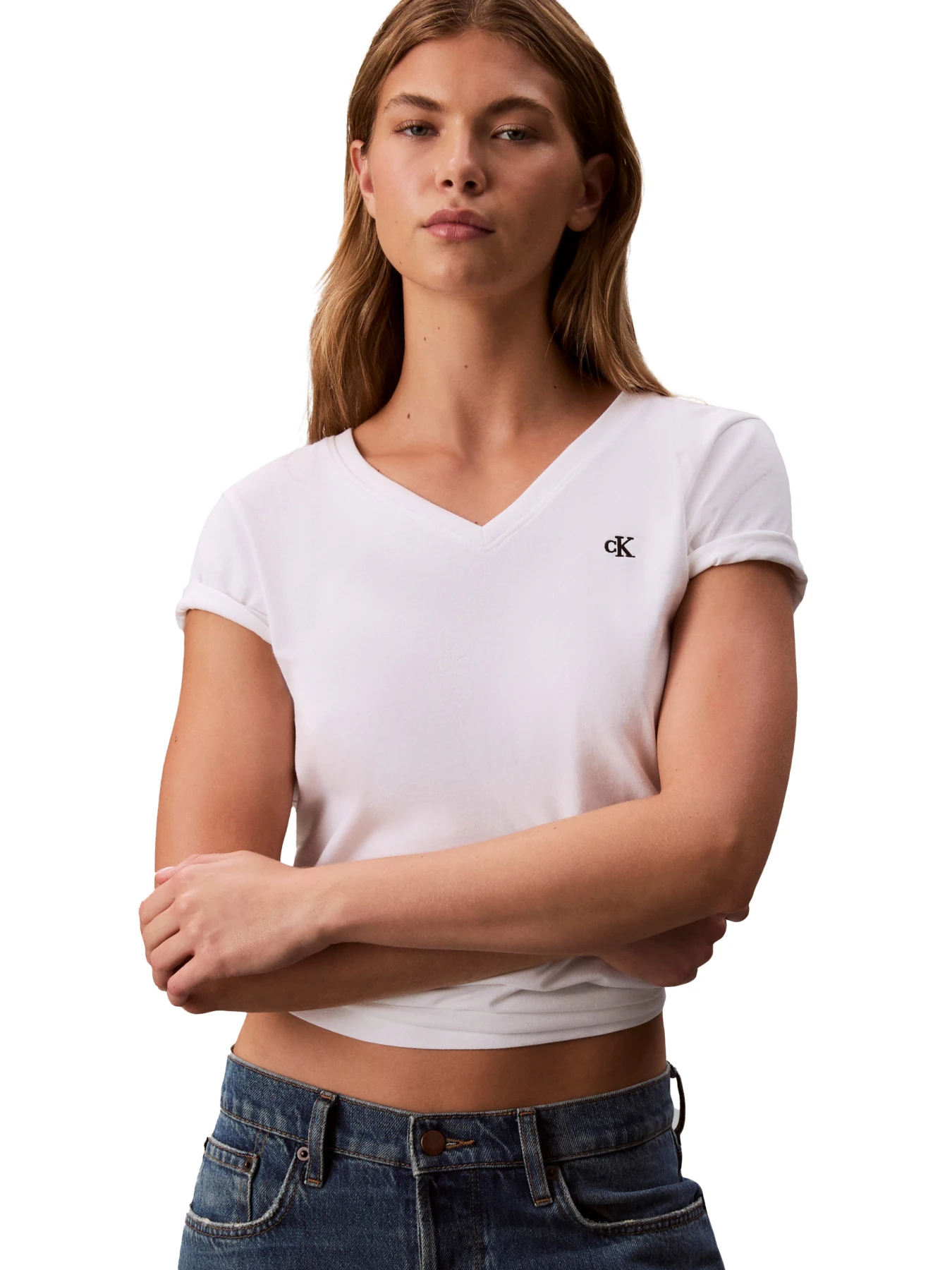 V-neck Cotton Short Sleeve T-shirt Gallery