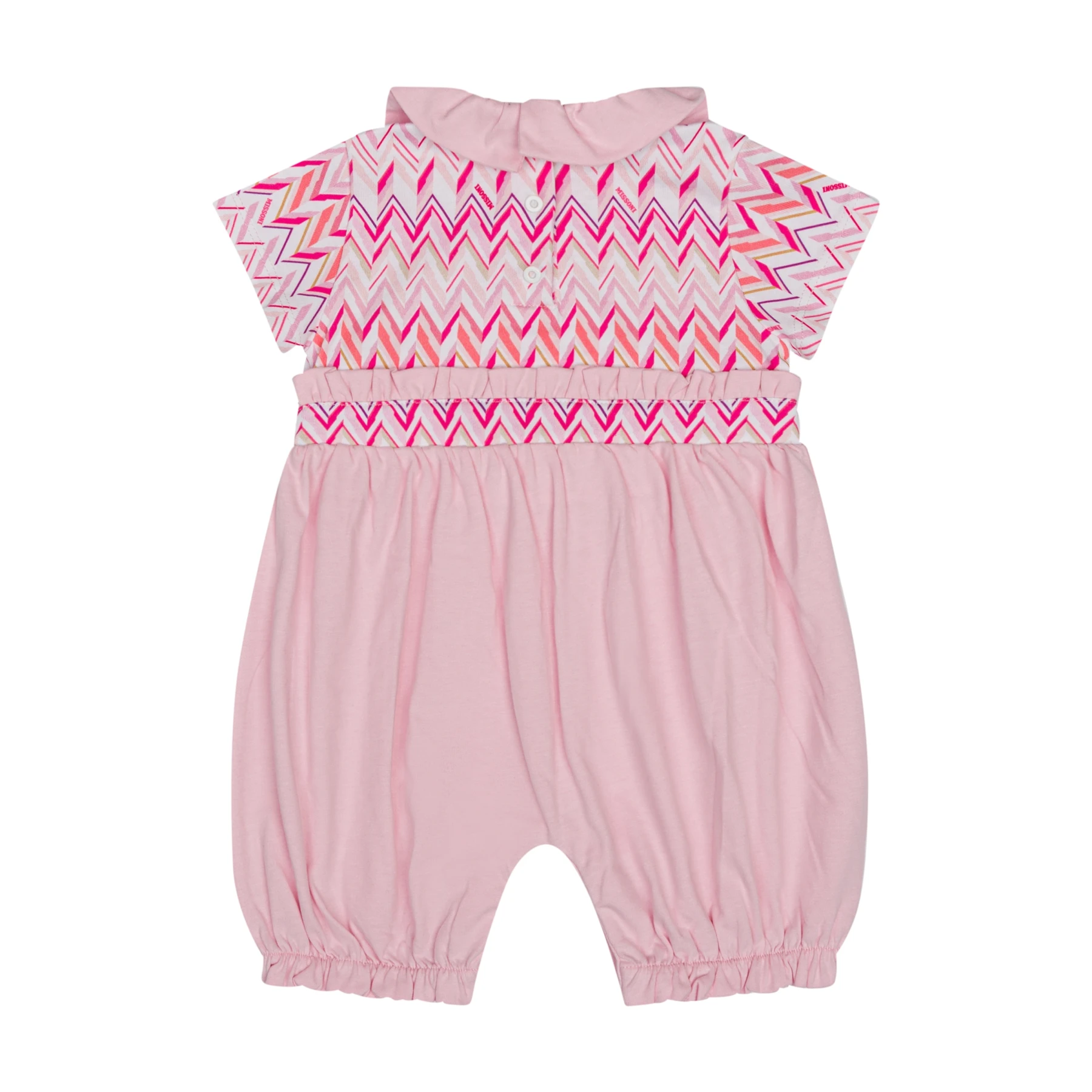Zig-Zag Print Romper with Peter Pan Collar Gallery