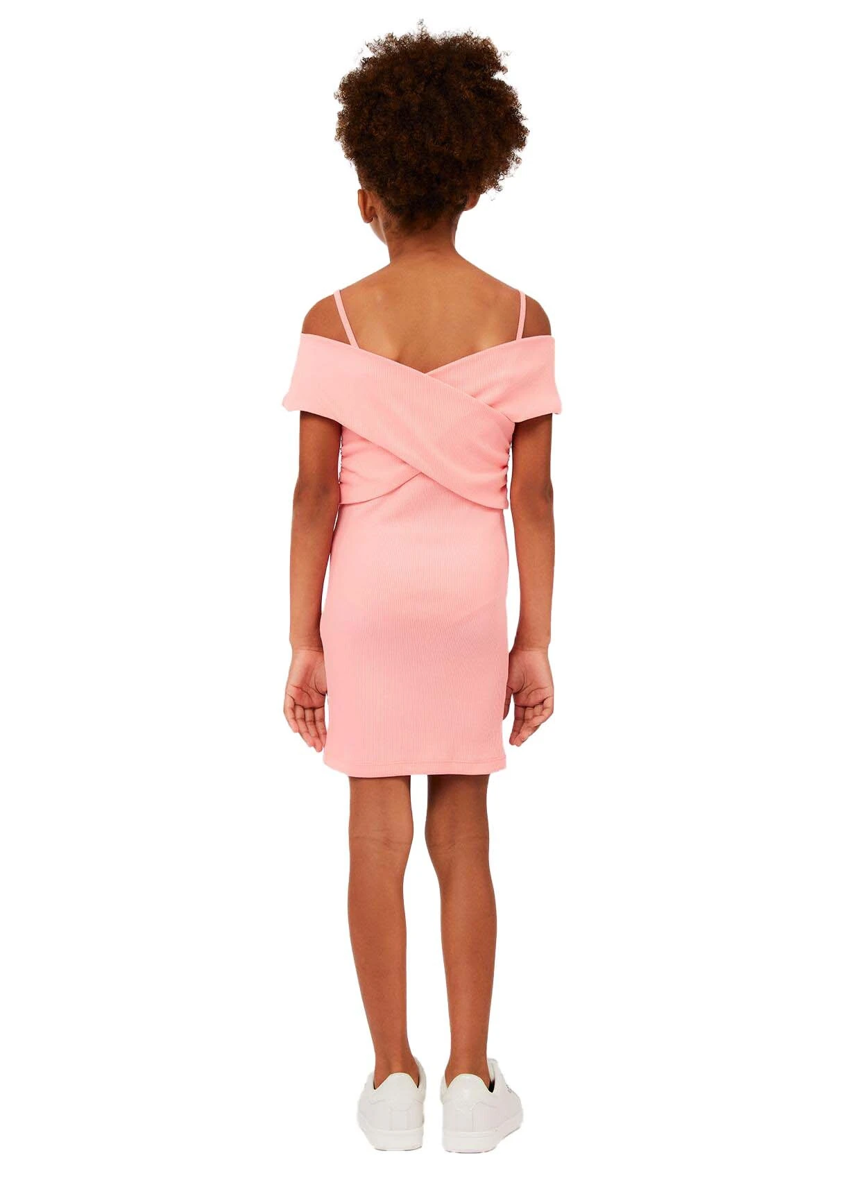 Ribbed Cross-Over Shoulder Dress Gallery