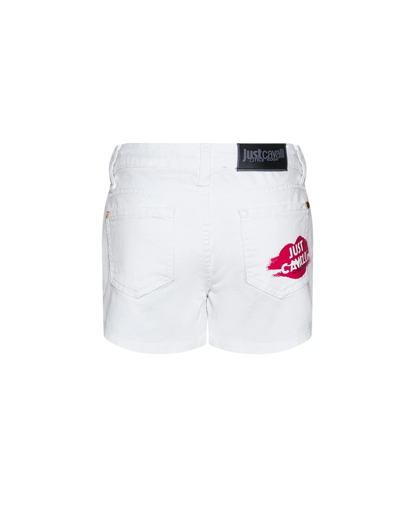 Denim Shorts with Pink Logo Graphic Gallery