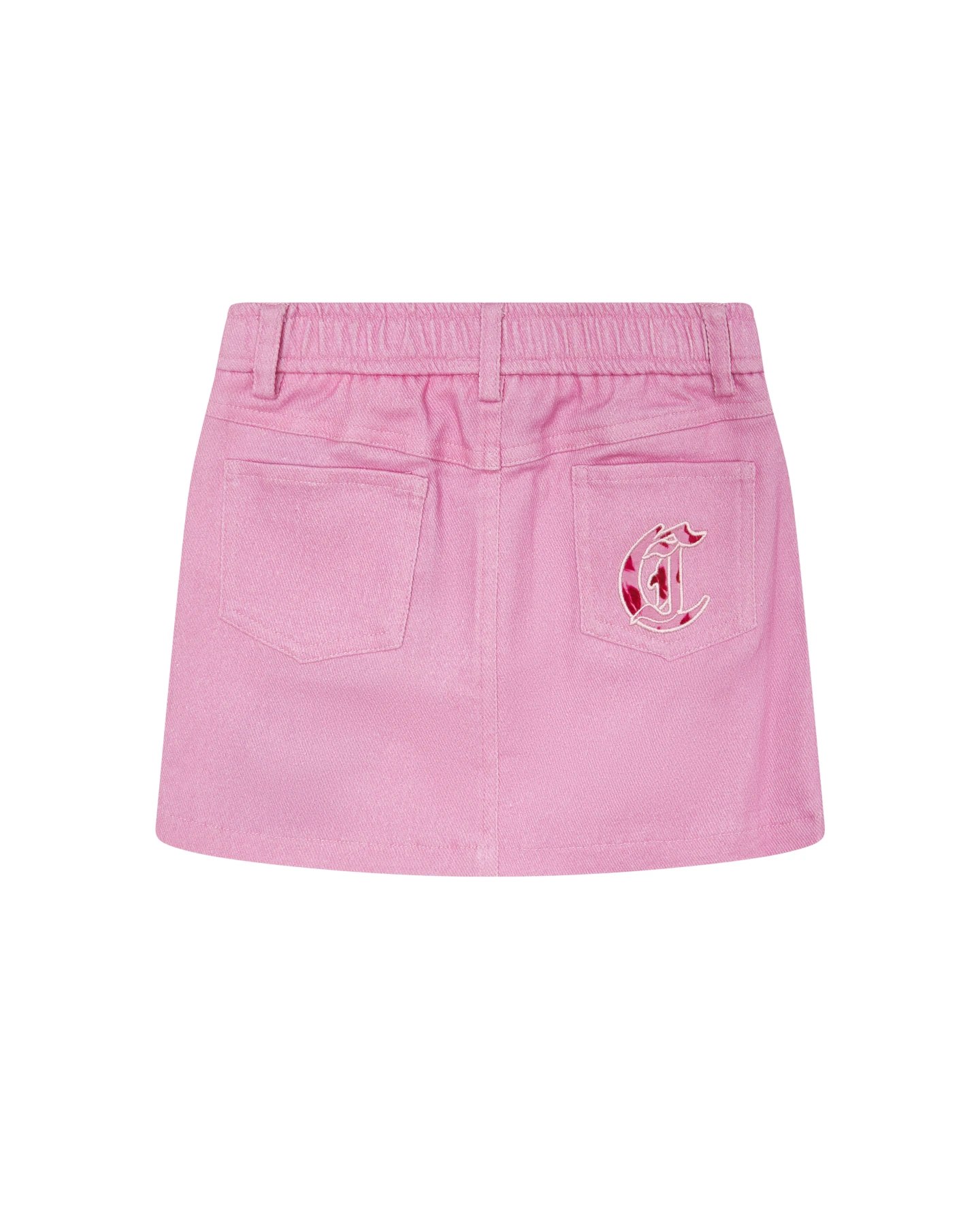 Denim Mini Skirt with Monogram Embroidery Gallery