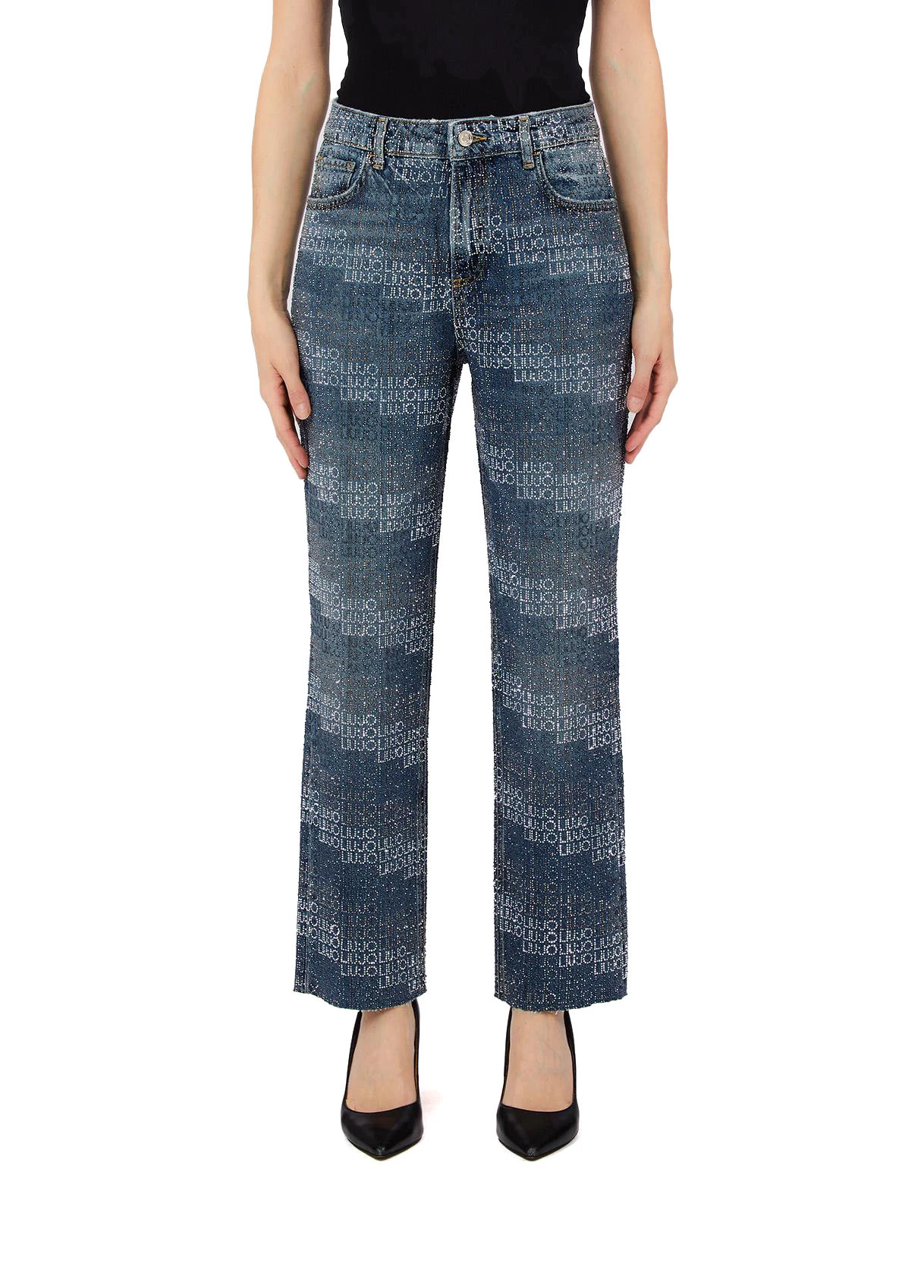 Straight-leg Jeans with Rhinestones Gallery