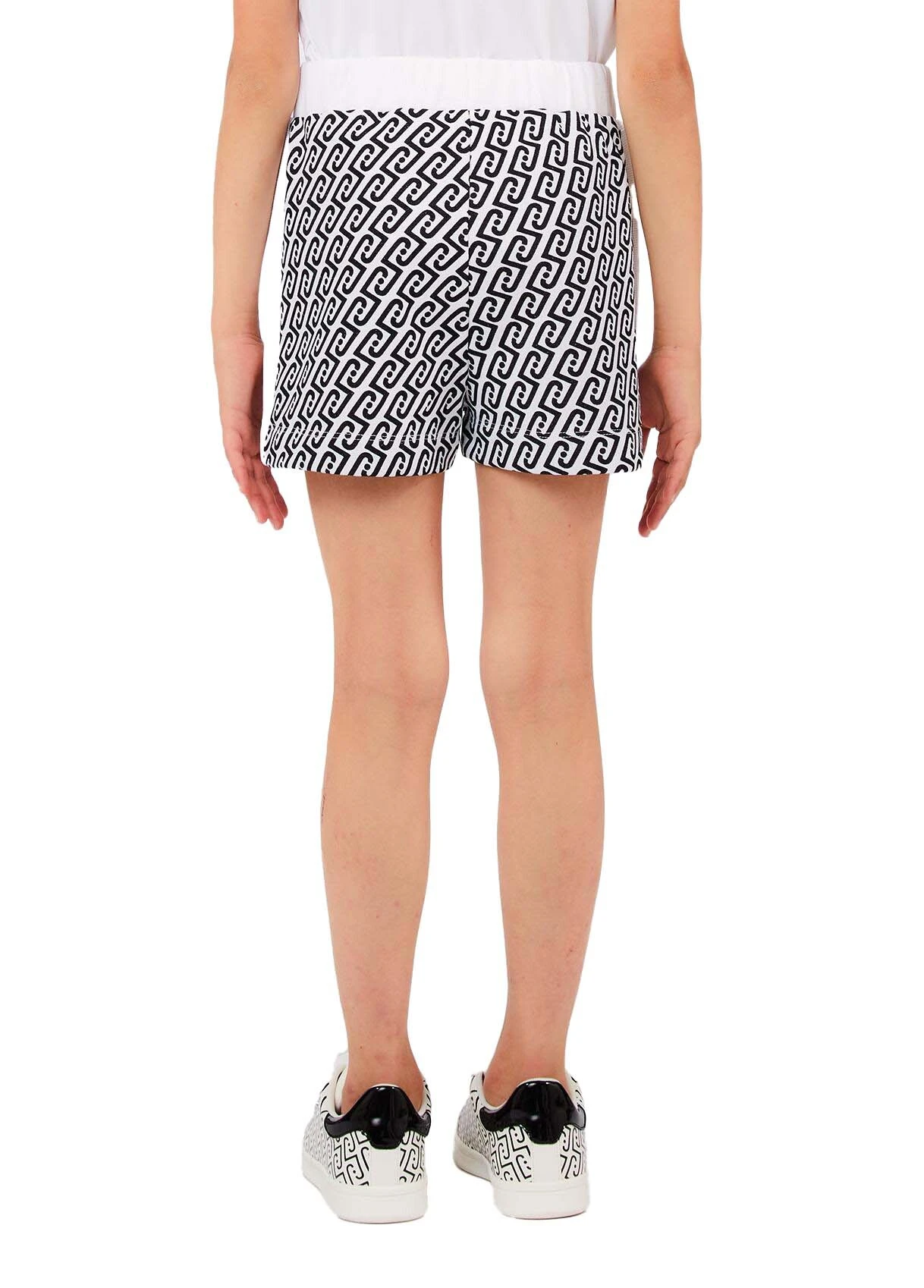 Kids Girls Monogram Print Drawstring Shorts Gallery