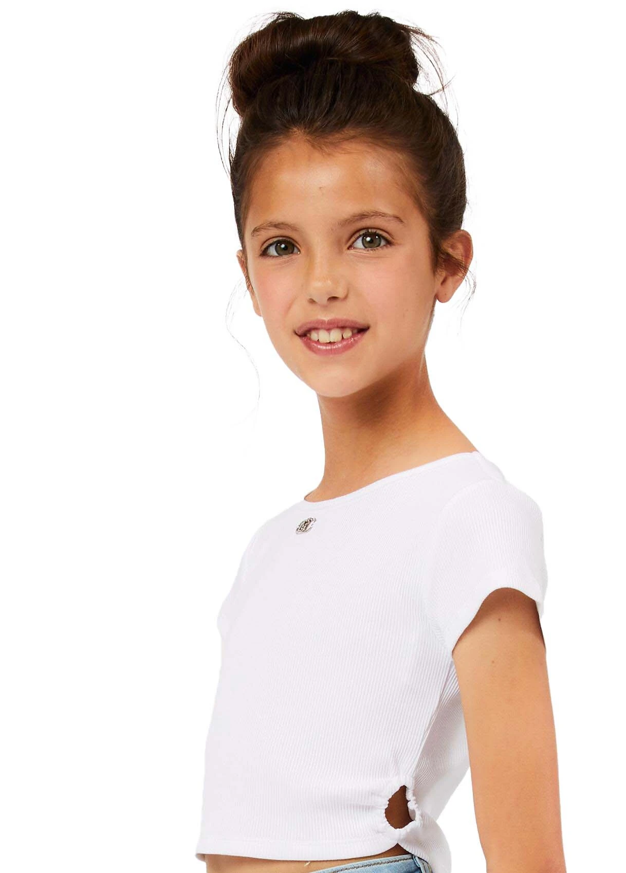 Kids Girls Ribbed Fitted Crop Top Gallery