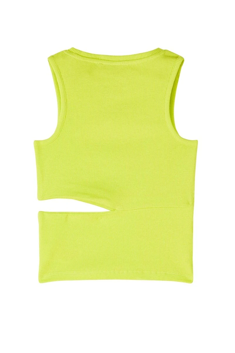 Ribbed Tank Top with Side Cut-Out Gallery