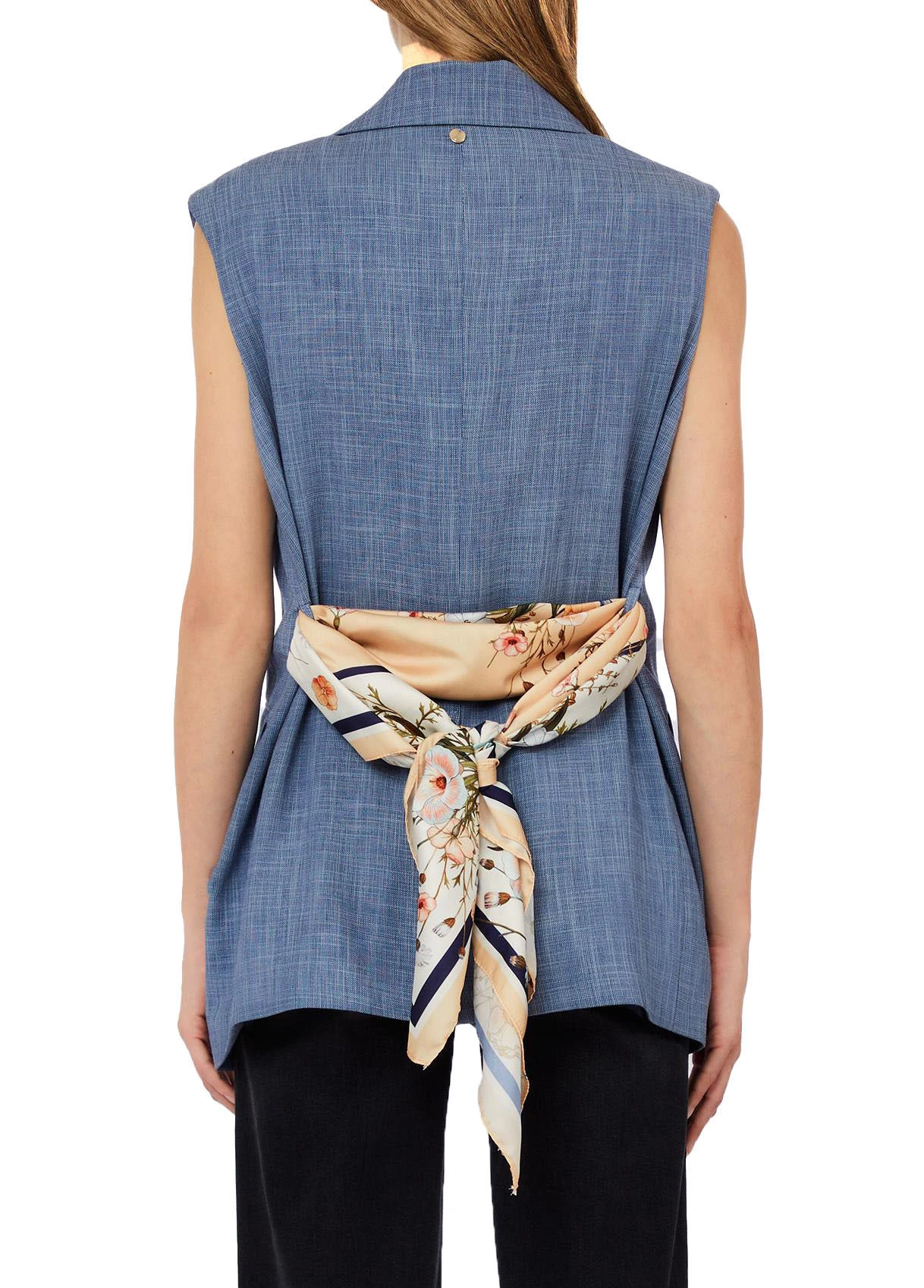Tailored Sleeveless Denim Blazer Gallery