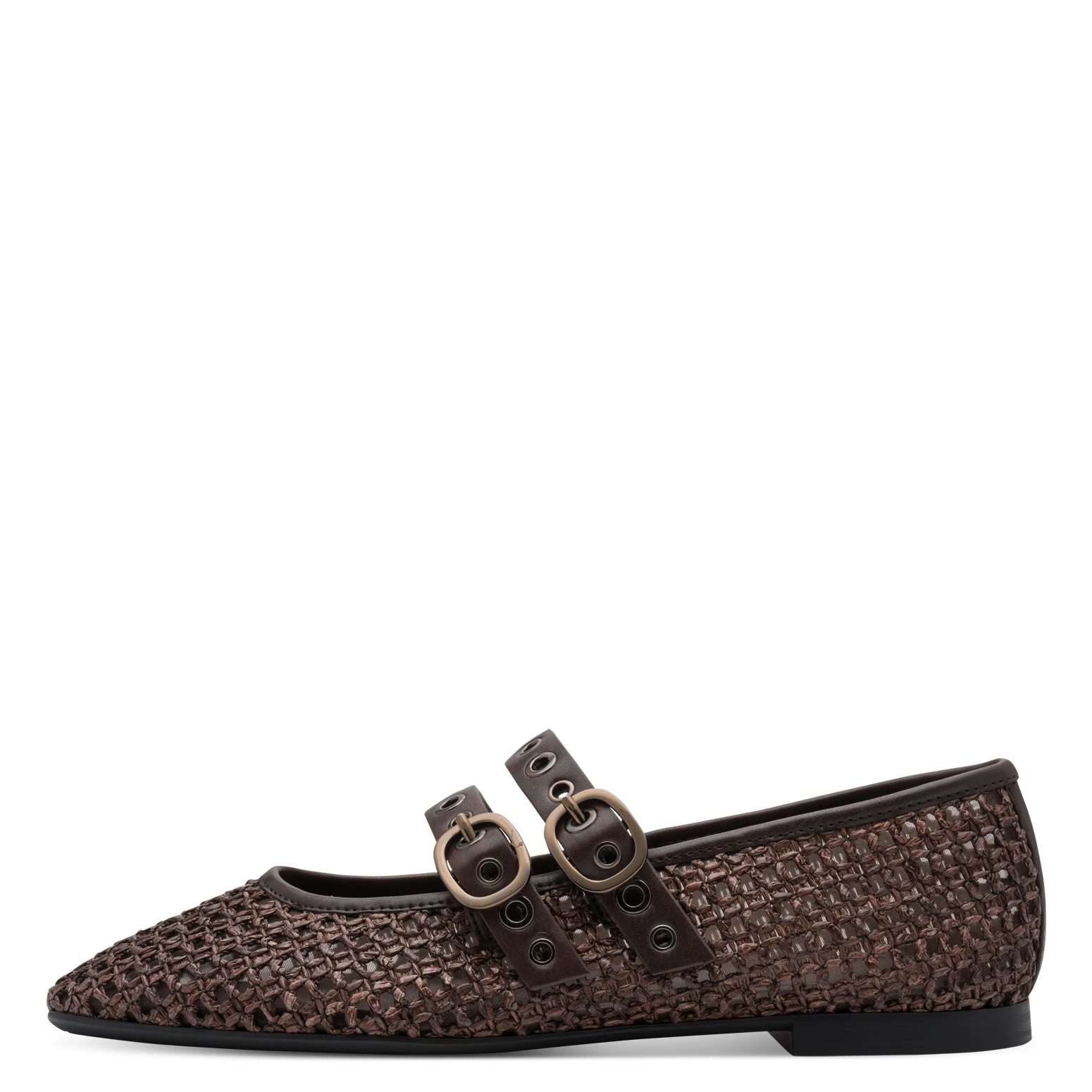 Woven Raffia Mary Jane Ballerina with Grommet Double Straps Gallery