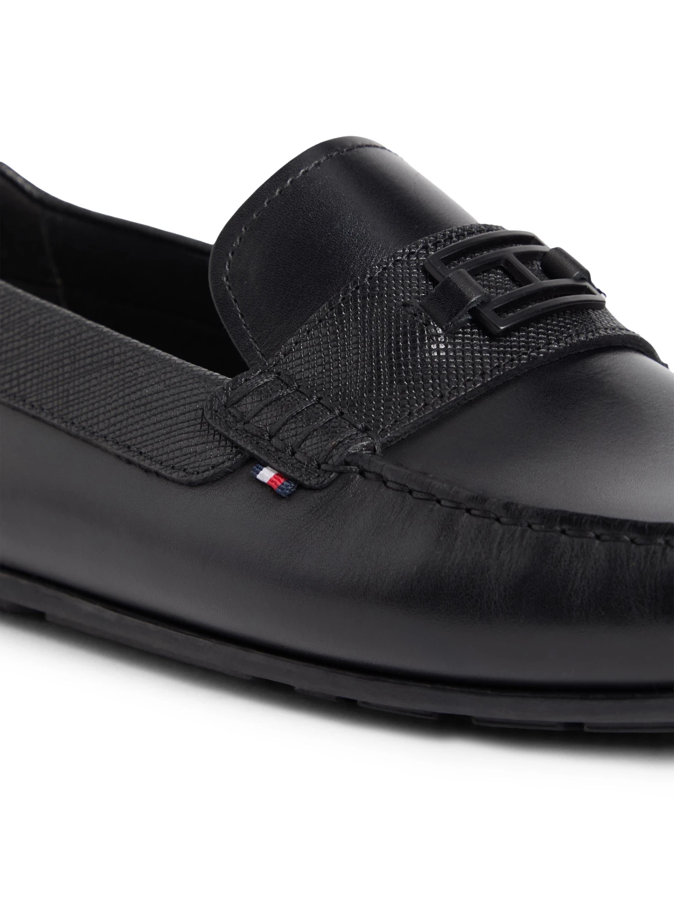 LeatherTexturedHardwareLogoDriverLoafers Gallery