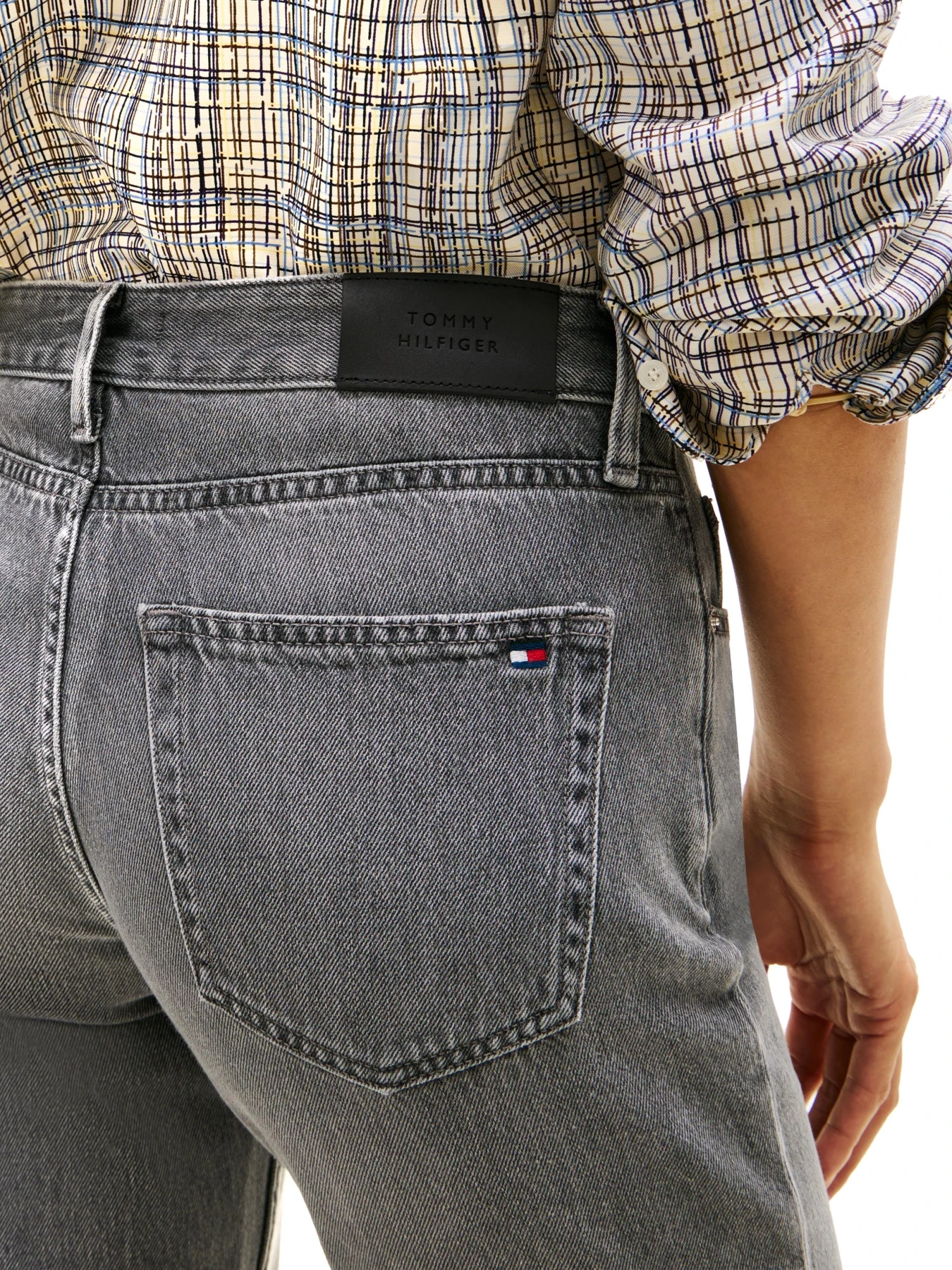 Whiskered Mid Rise Straight Leg Jeans Gallery