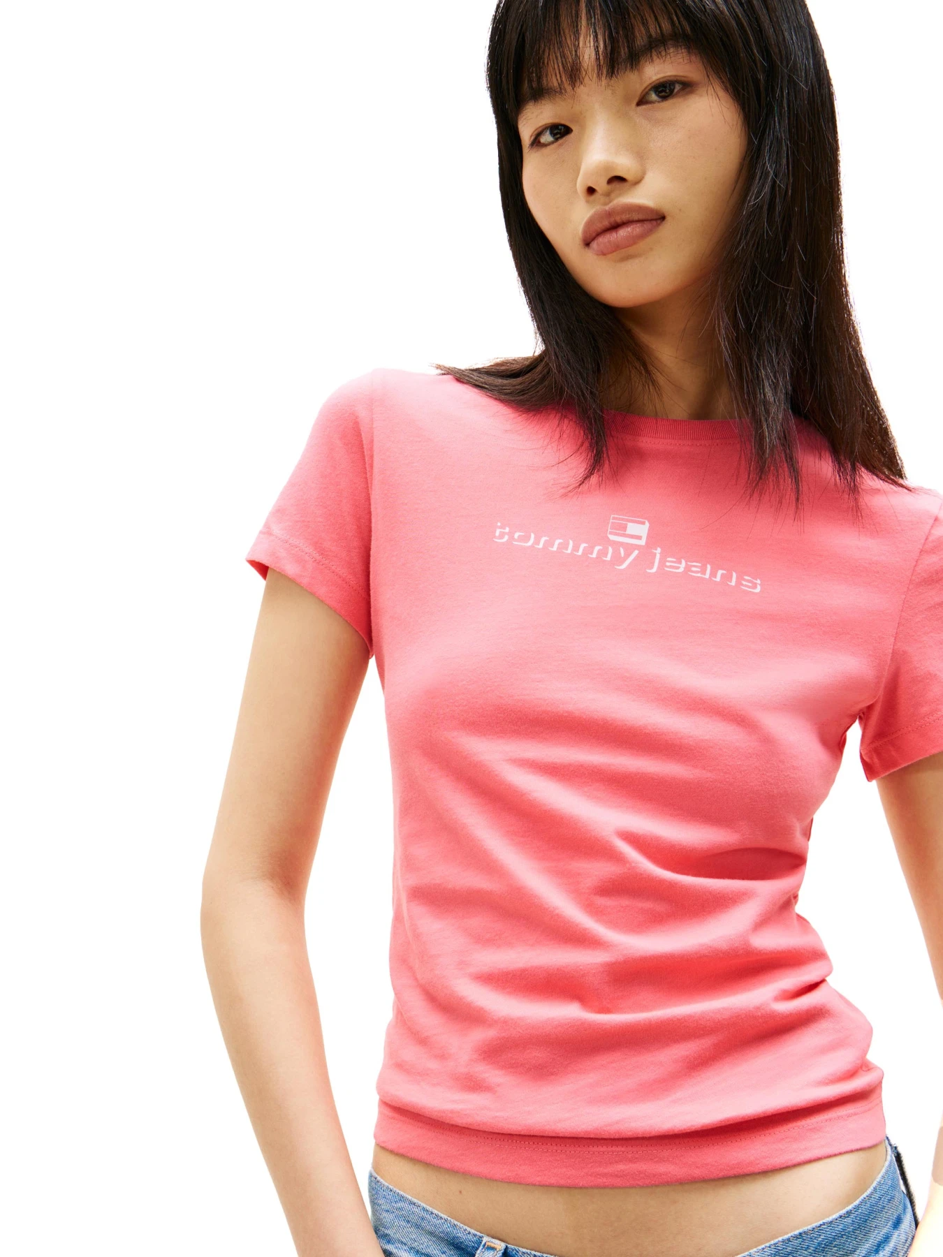 Slim Fit T-Shirt with Circular Graphic Logo Gallery