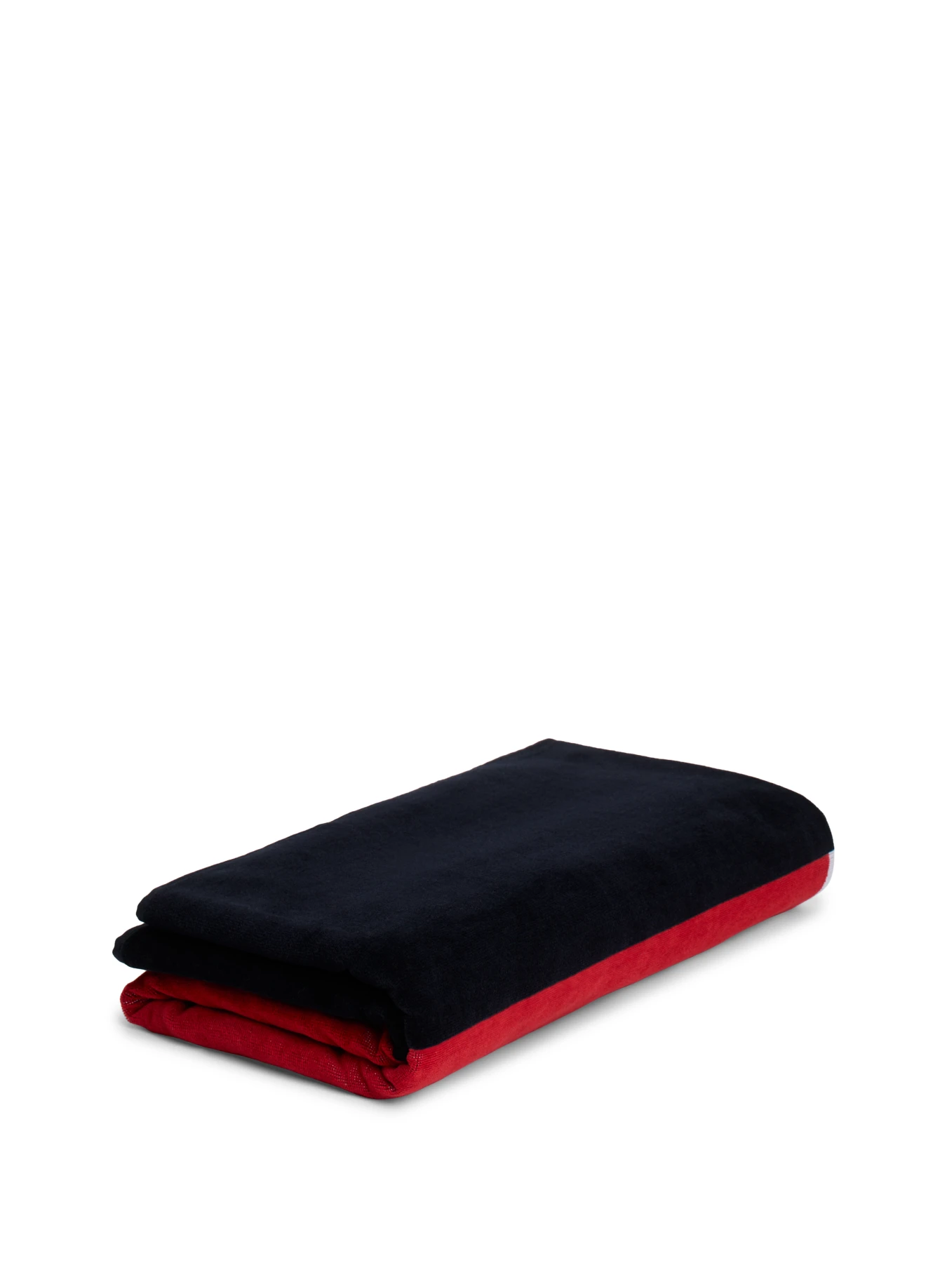 Classic Signature Colour-Blocked Velour Beach Towel Red Gallery