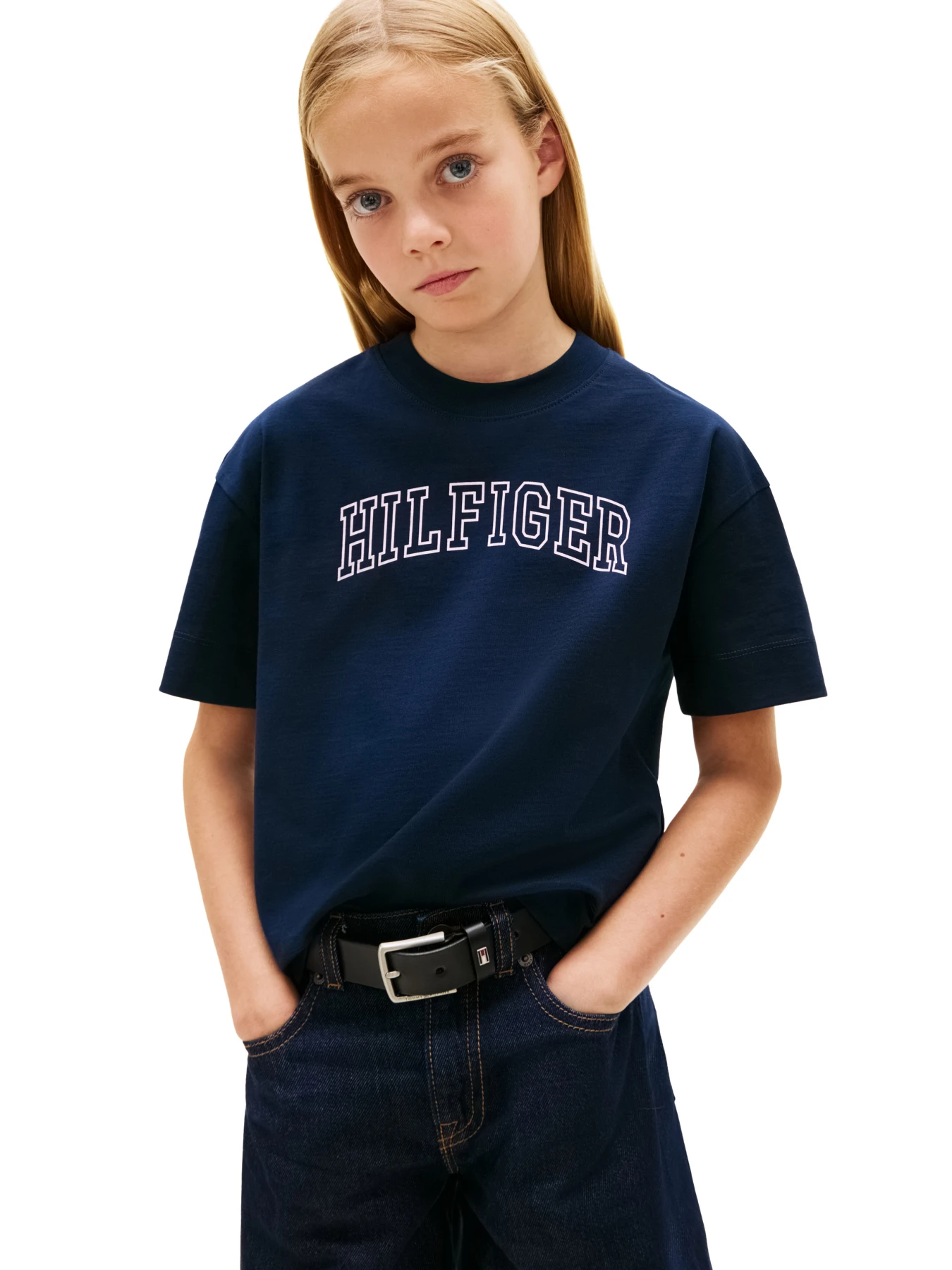 Kids Girls Logo Jersey Crew Neck T-Shirt Gallery