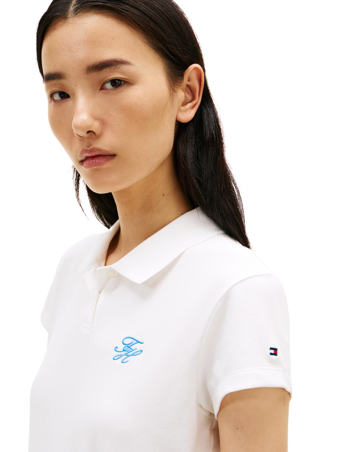 Slim Fit Polo Shirt with Embroidered Logo Gallery