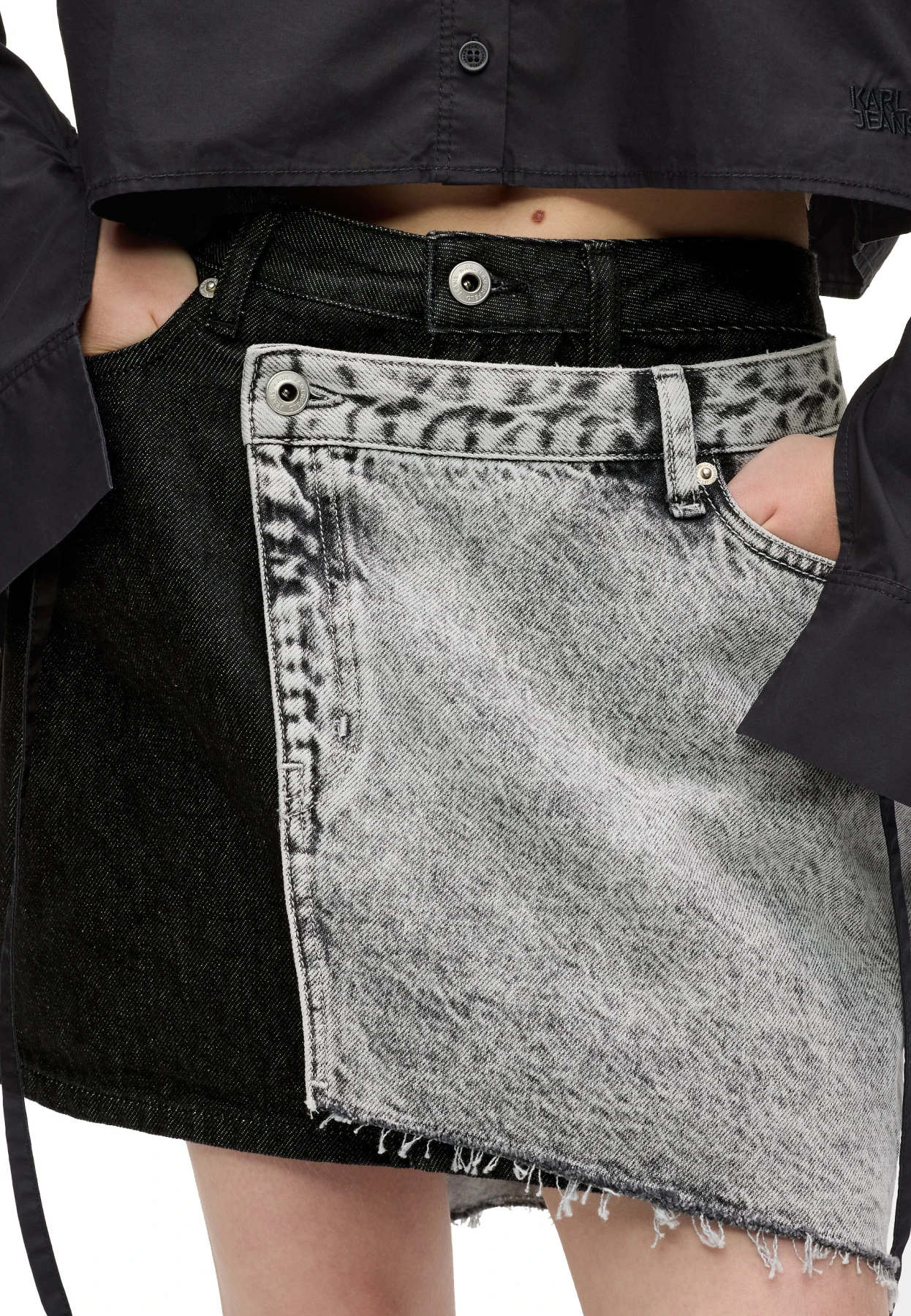 Asymmetric-Design Denim Mini Skirt Gallery