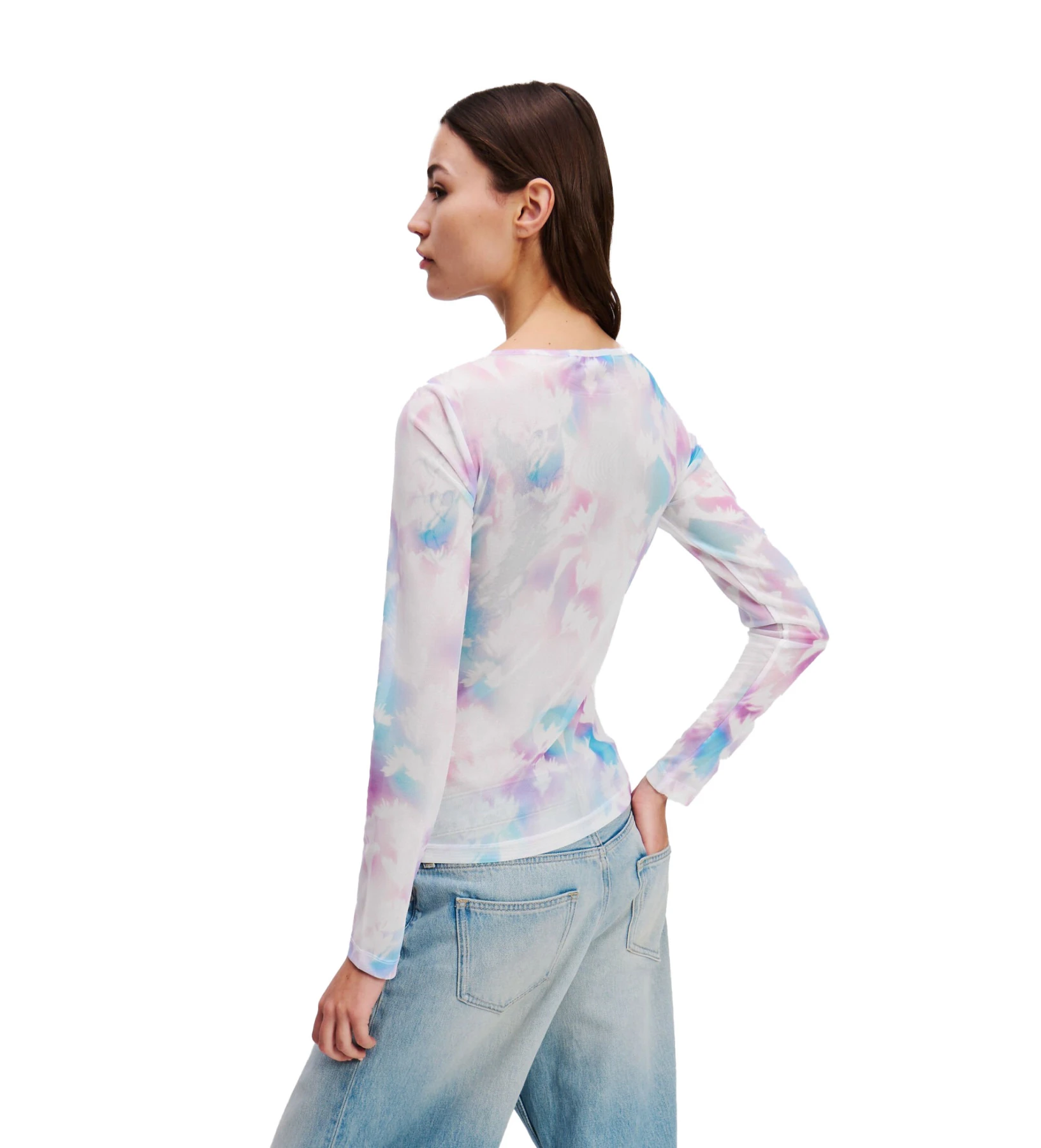 Floral-Print Mesh T-shirt Gallery