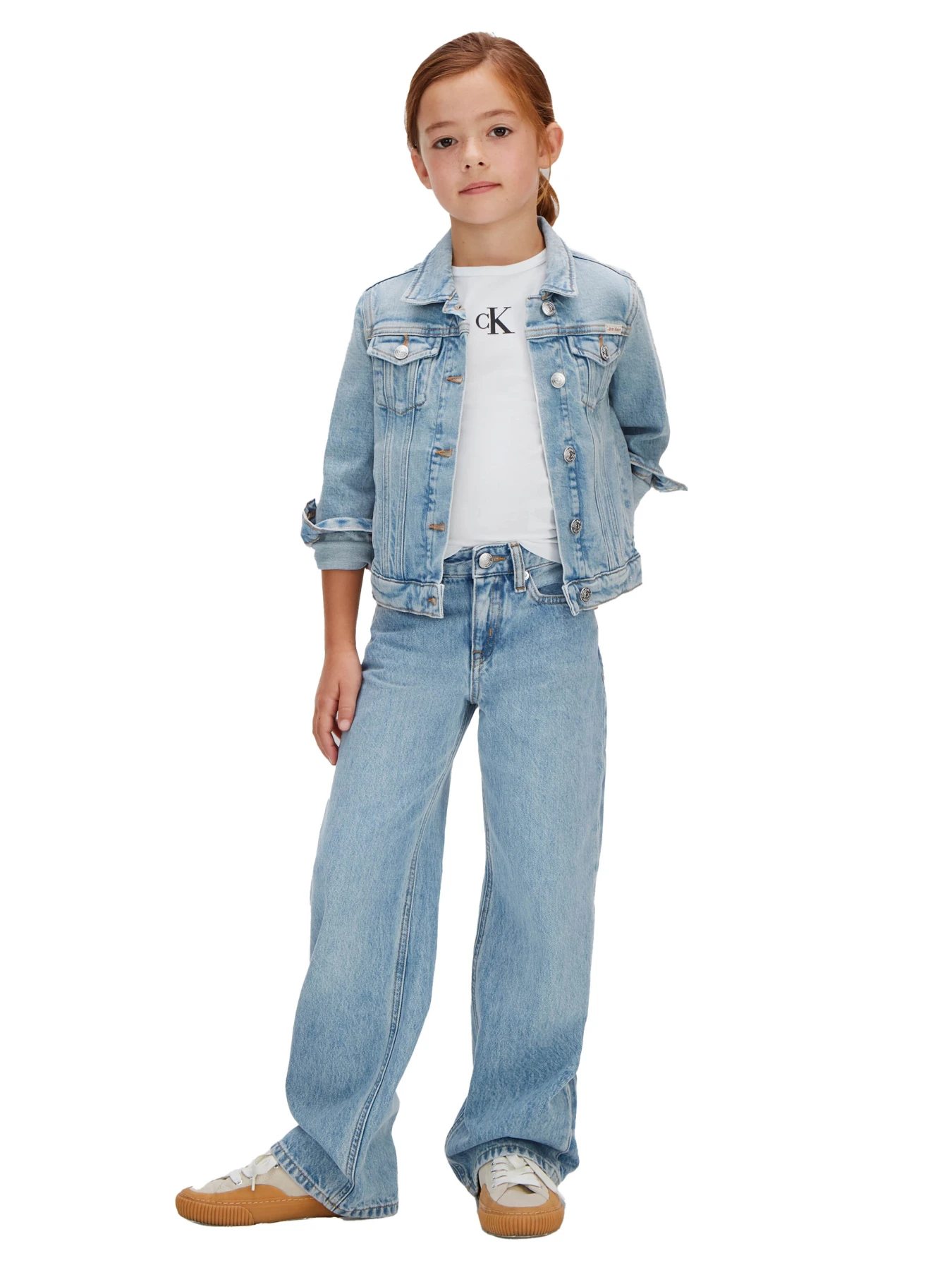 Kids Girls High Rise Wide Leg Jeans Gallery
