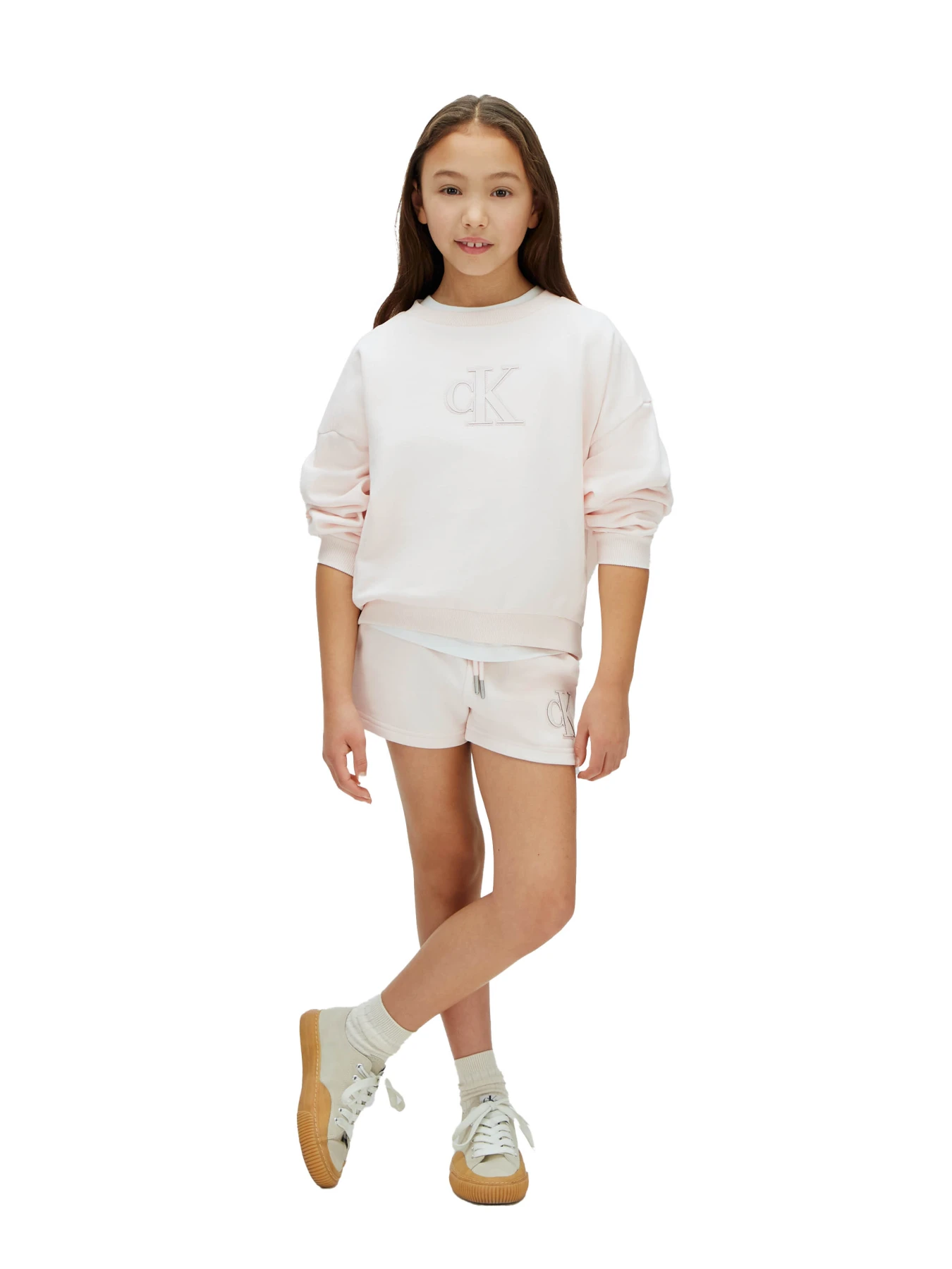 Kids Girls Monogram Embroidered Sweatshorts Gallery