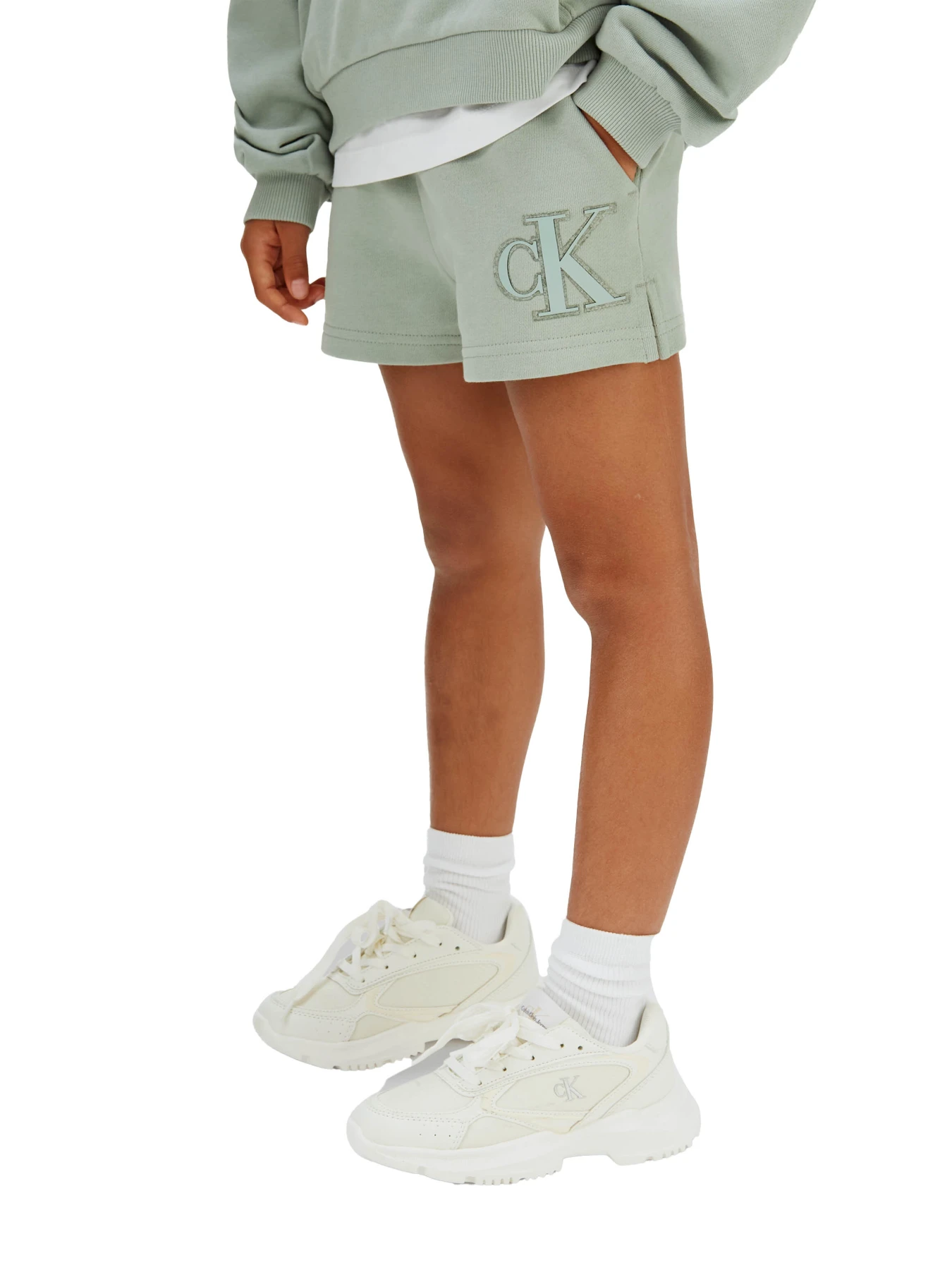 Kids Girls Monogram Embroidered Sweatshorts Gallery
