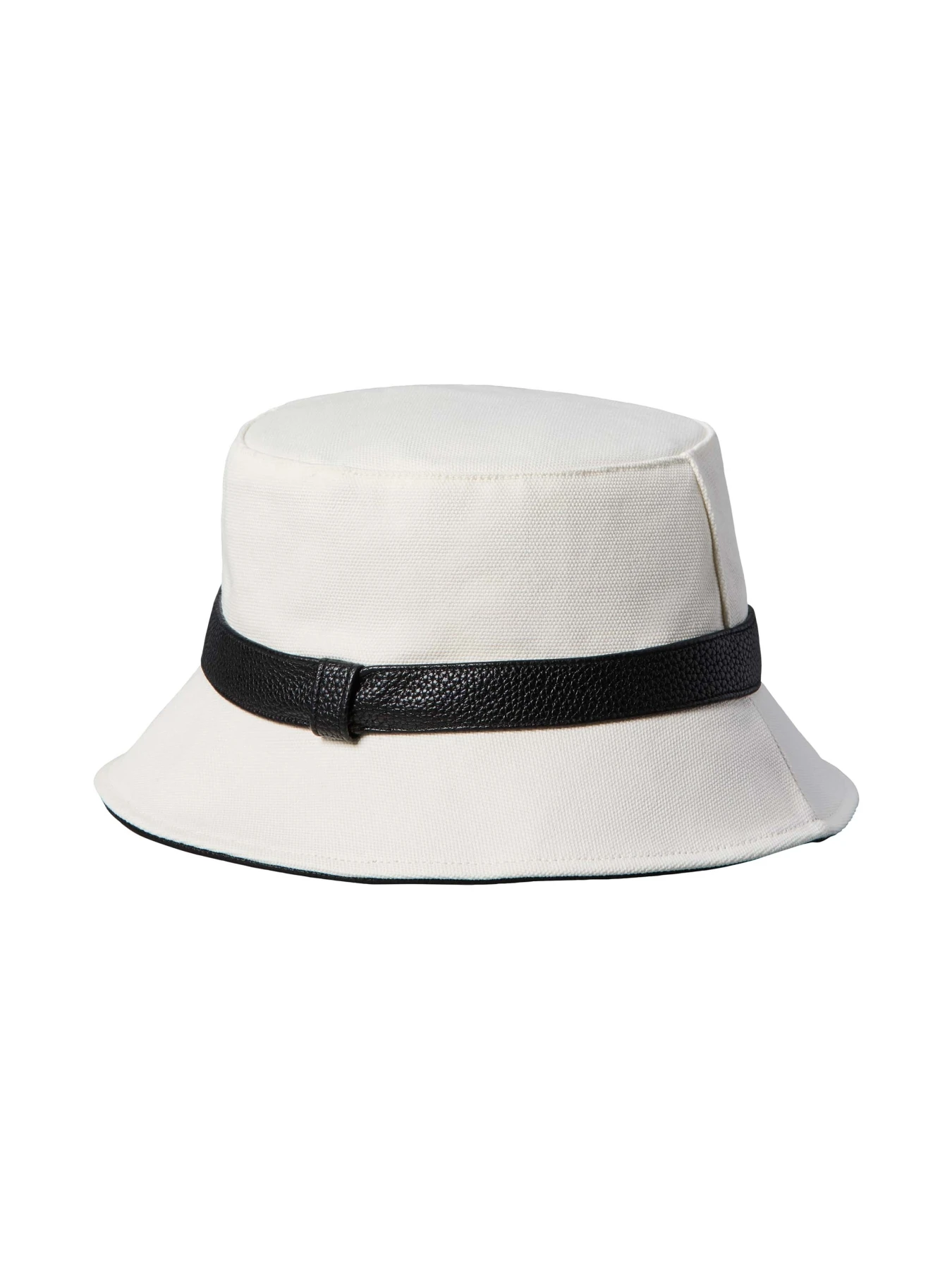 Canvas Bucket Hat with Leather Trim Gallery