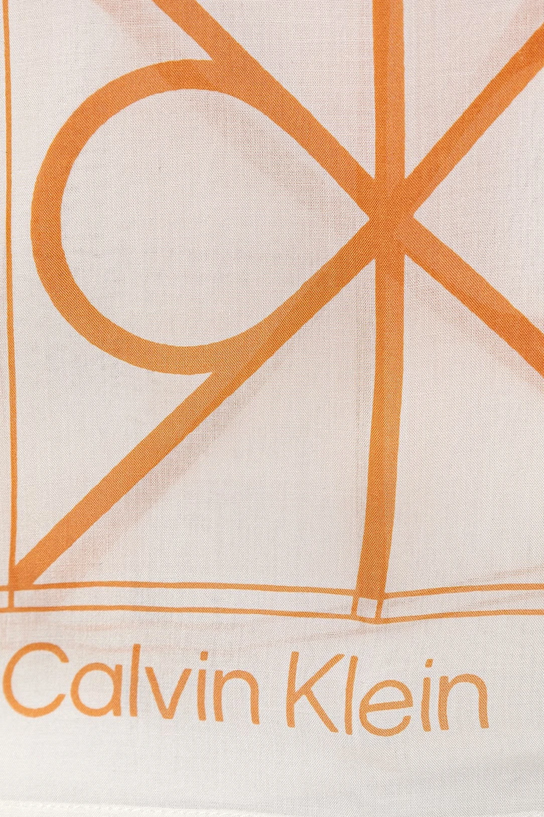 Scarf with Orange and Red Monogram Print Gallery