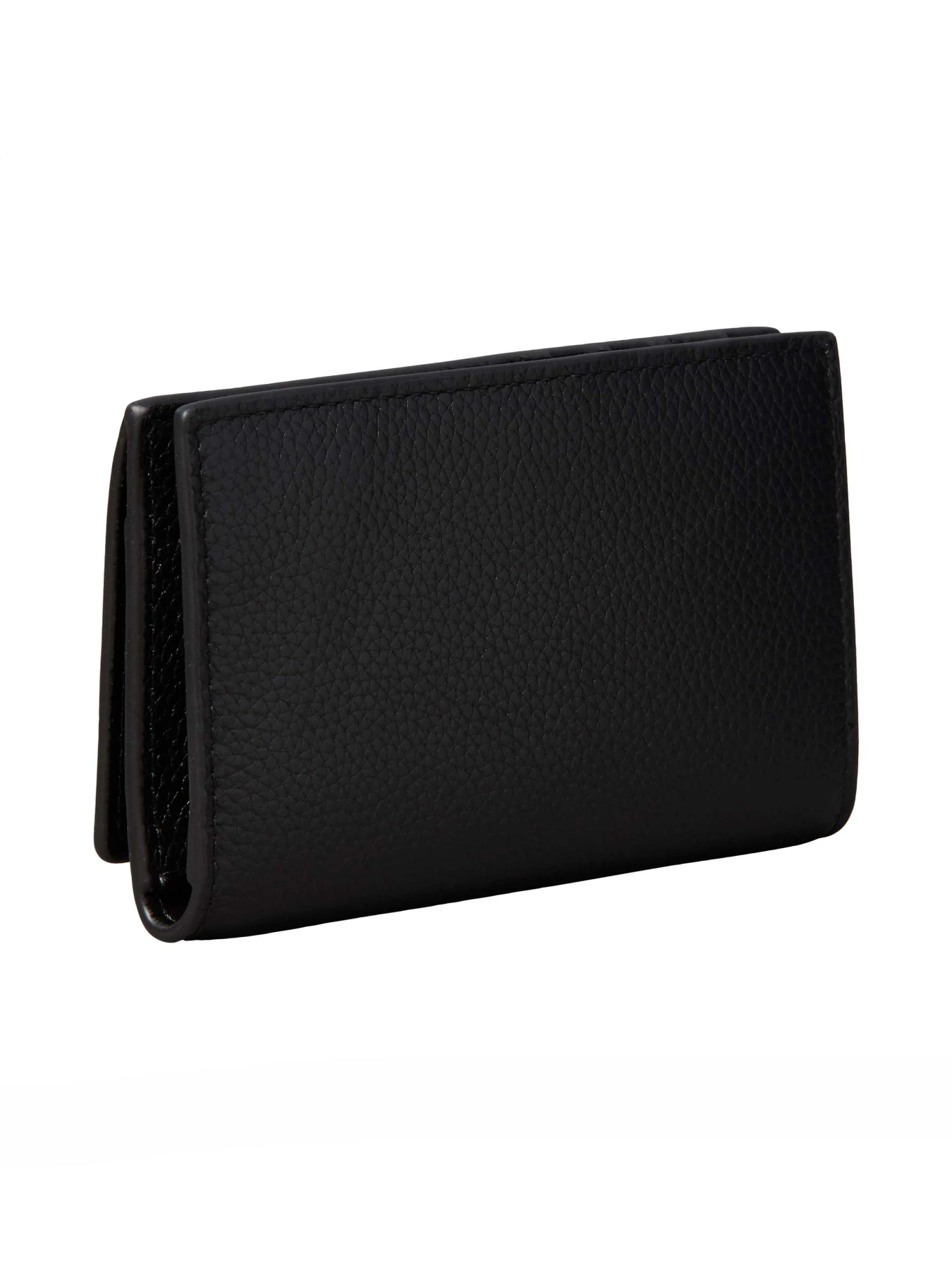 Pebble Leather Monogram Hardware Trifold Wallet Gallery