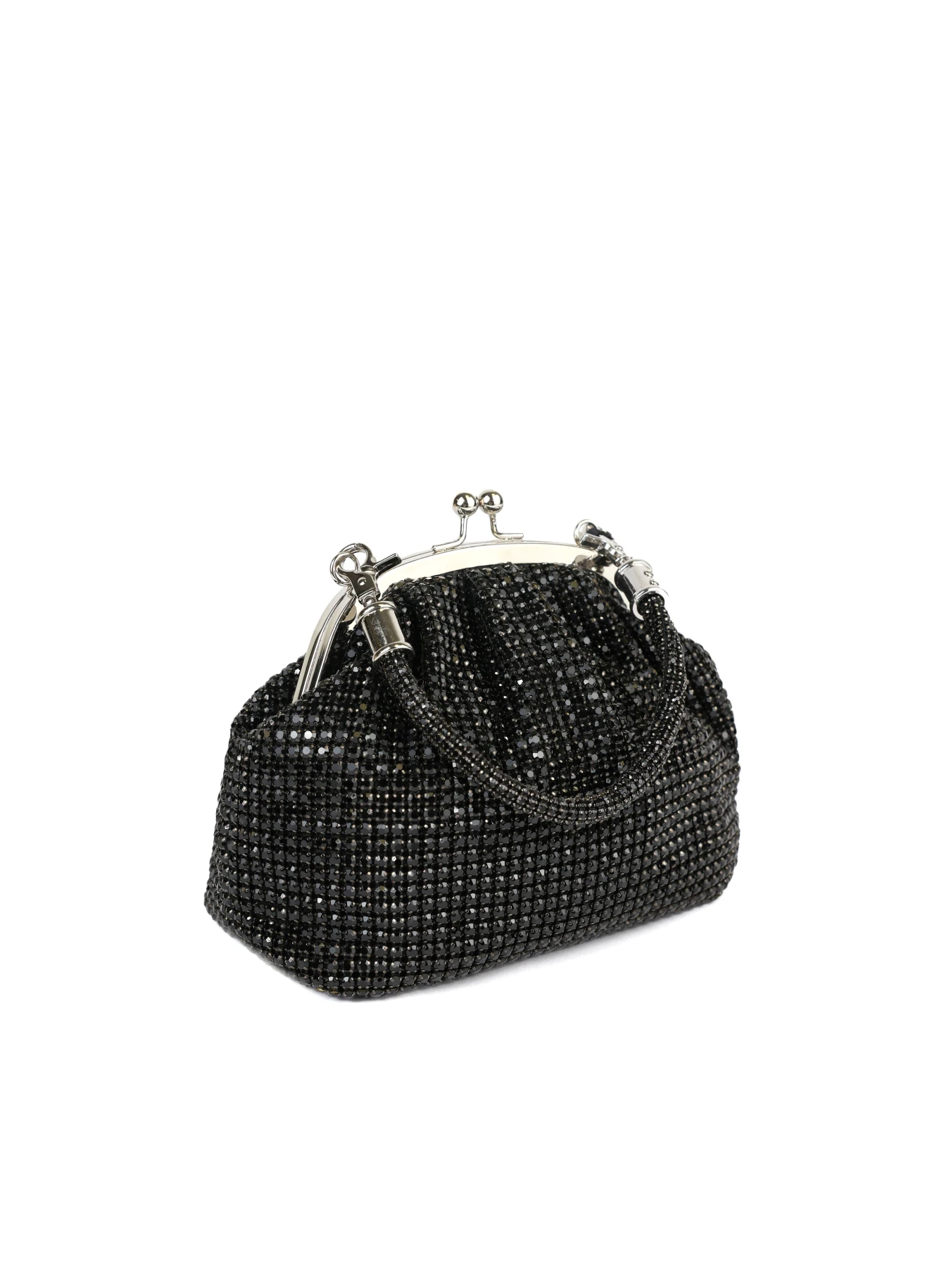 Vintage-Style Rhinestone Kiss-Lock Clutch Bag Gallery