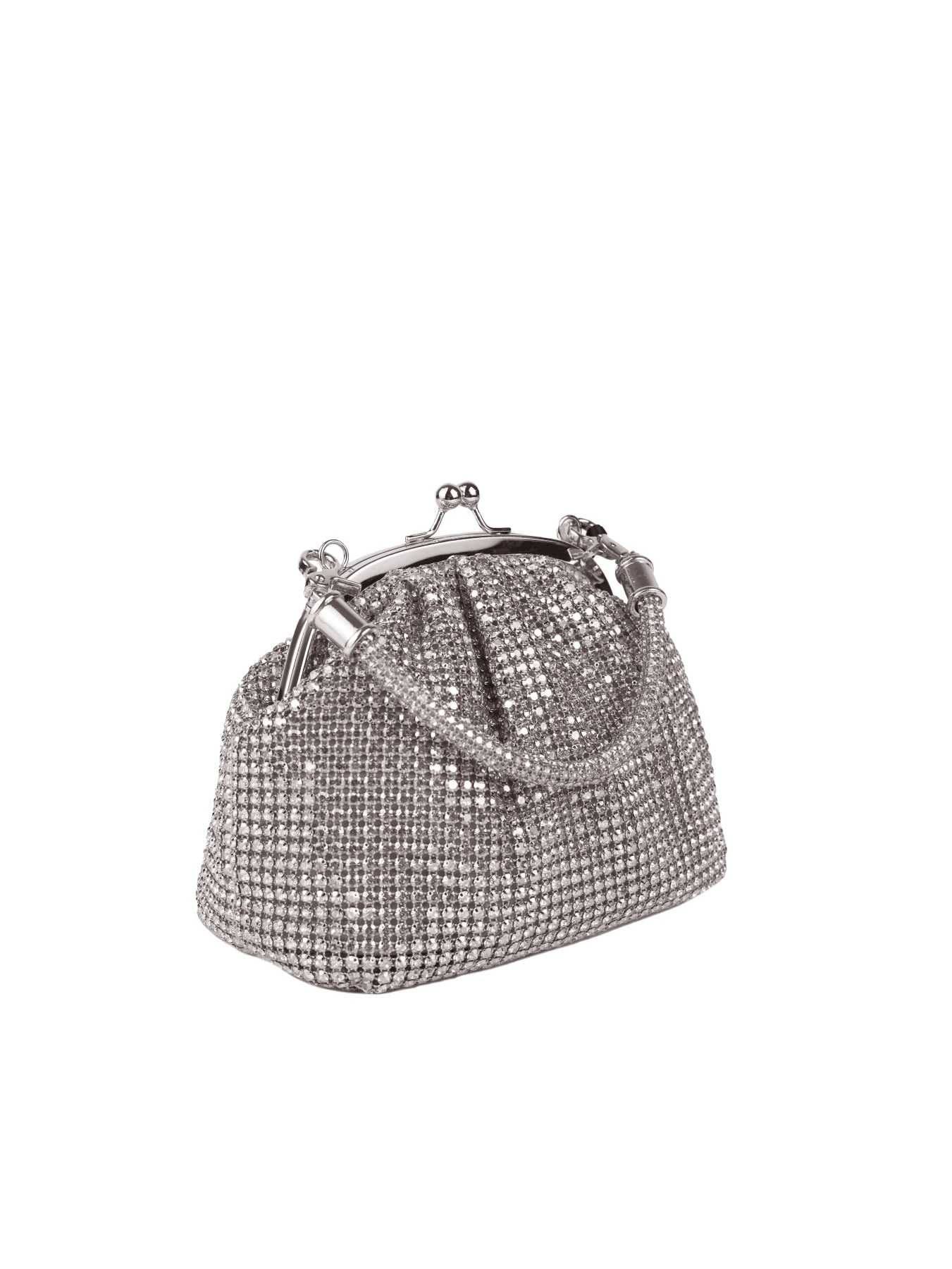 Vintage-Style Rhinestone Kiss-Lock Clutch Bag Gallery
