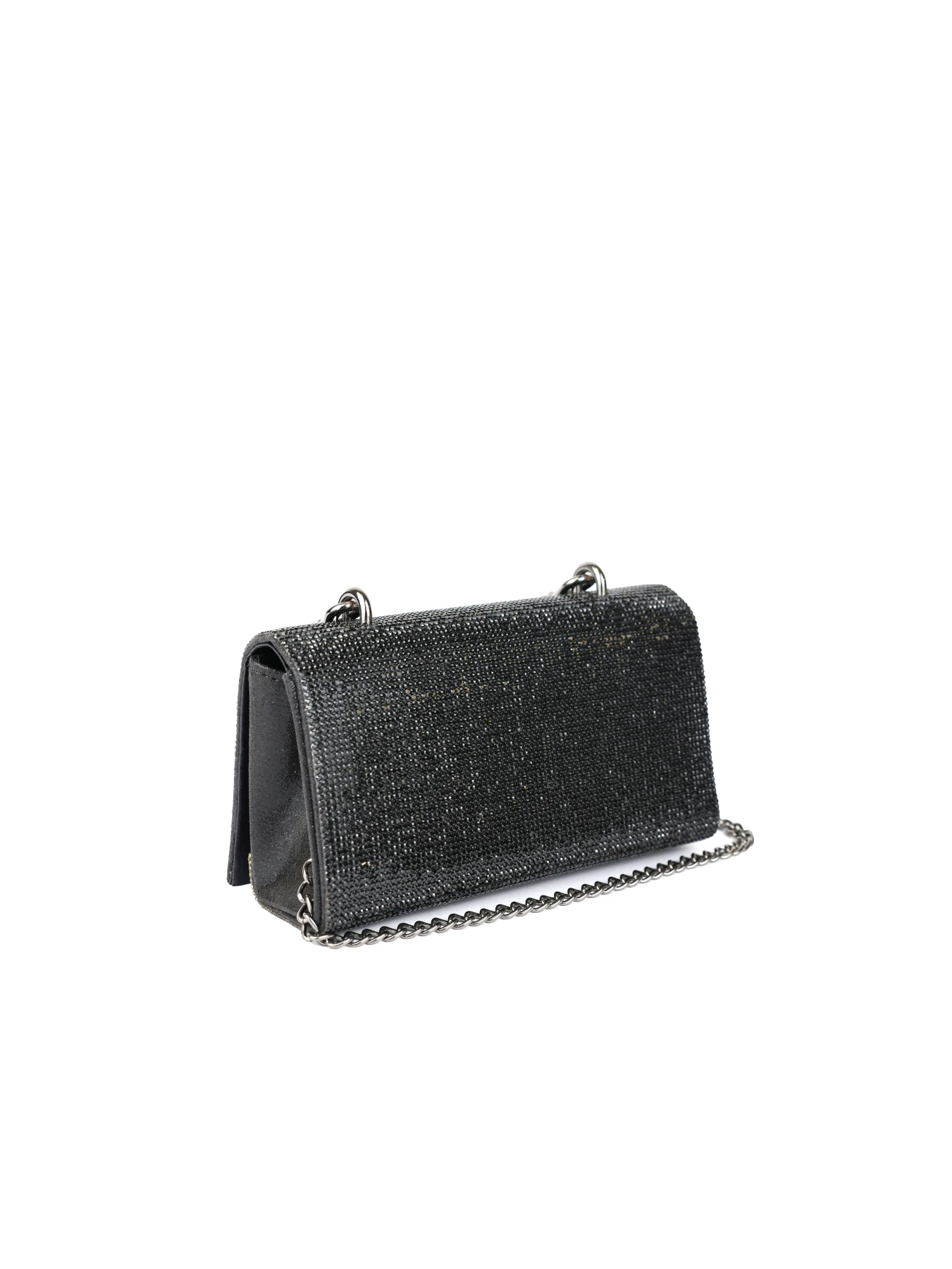 Crystal Flap Clutch Bag with Sculptural Handle Gallery