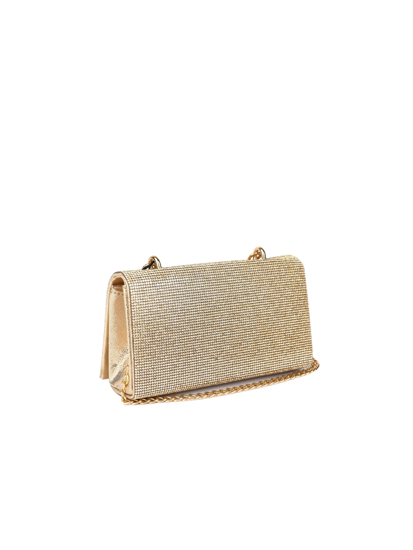 Crystal Flap Clutch Bag with Sculptural Handle Gallery