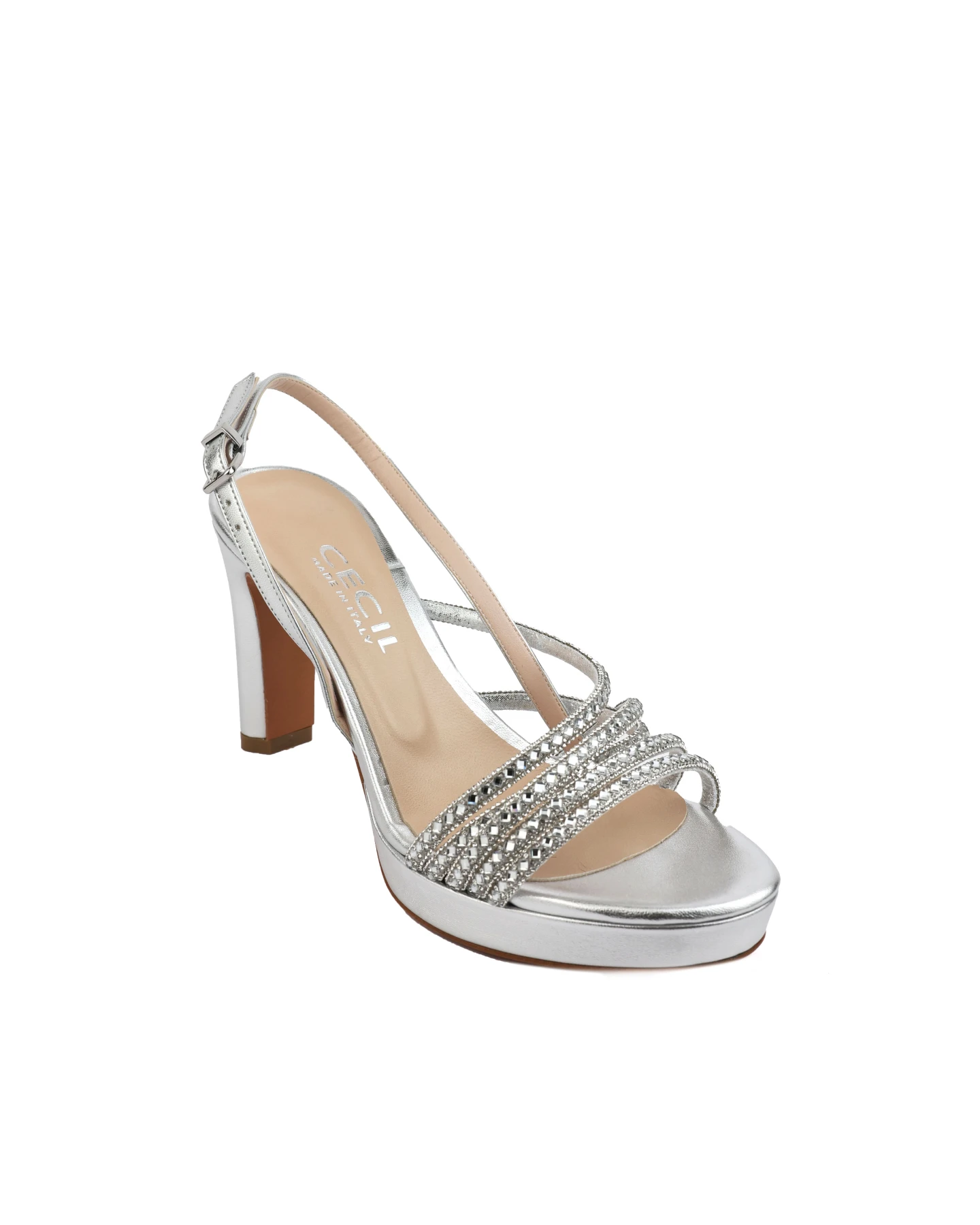Sparkling Metallic Slingback Platform Sandals Gallery