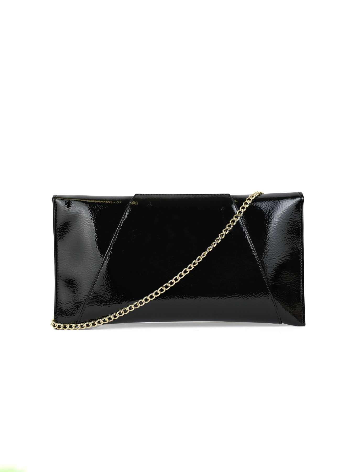 Patent Leather Envelope Clutch Bag with Gold Chain Gallery