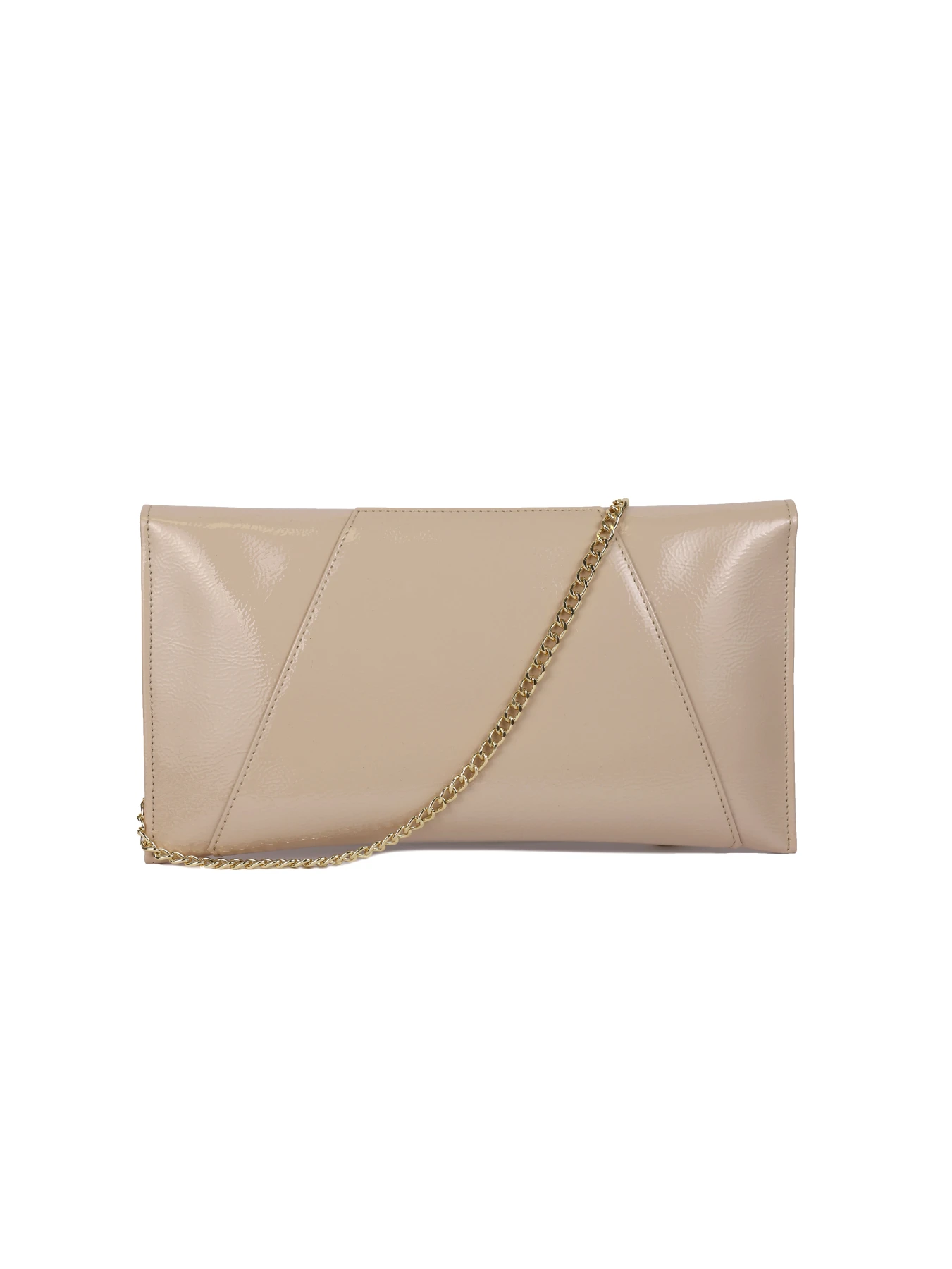 Patent Leather Envelope Clutch Bag with Gold Chain Gallery