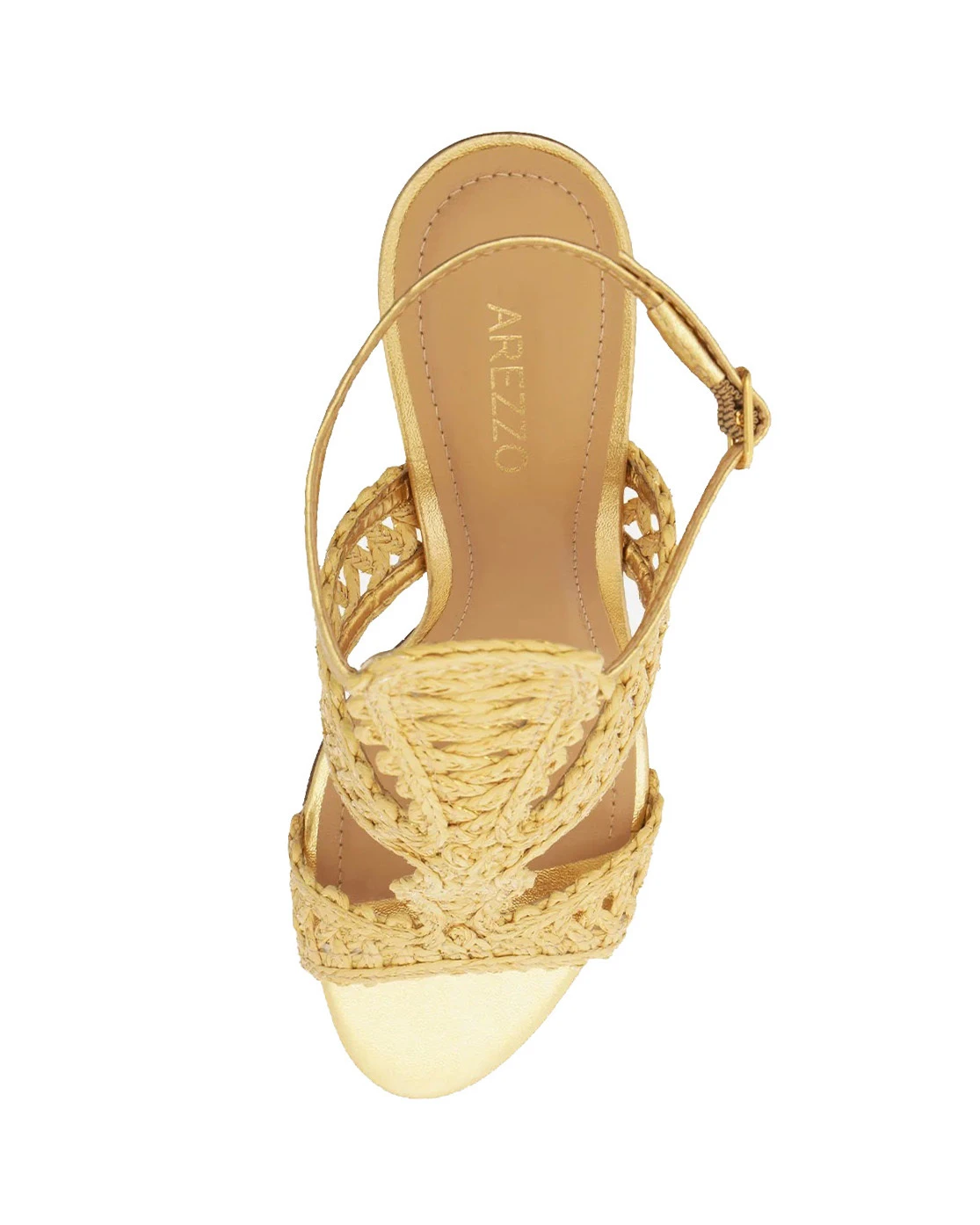 Metallic and Raffia-Style T-Strap Stiletto Sandals Gallery