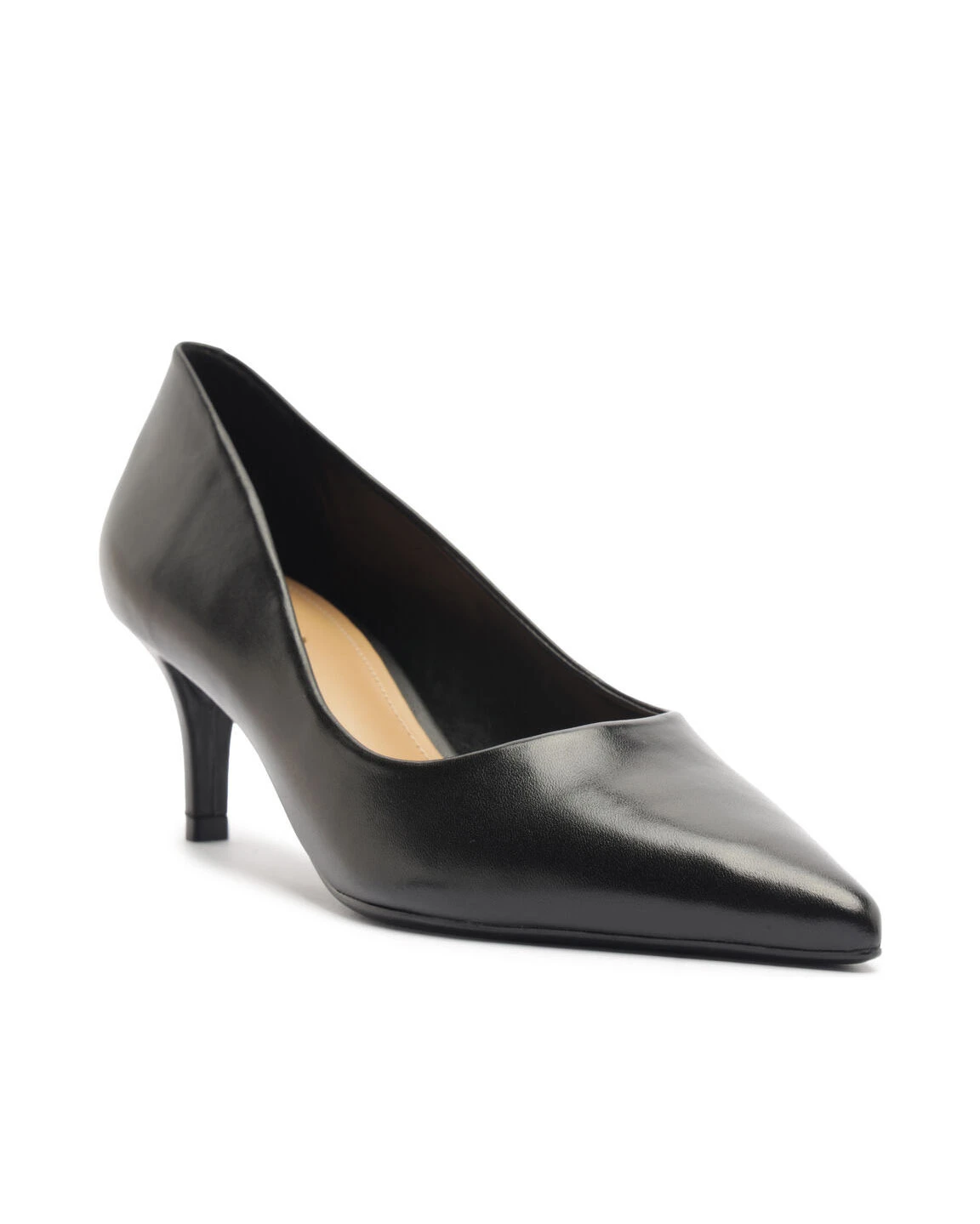 Black Leather Stiletto Heel Pump with Pointed Toe Gallery