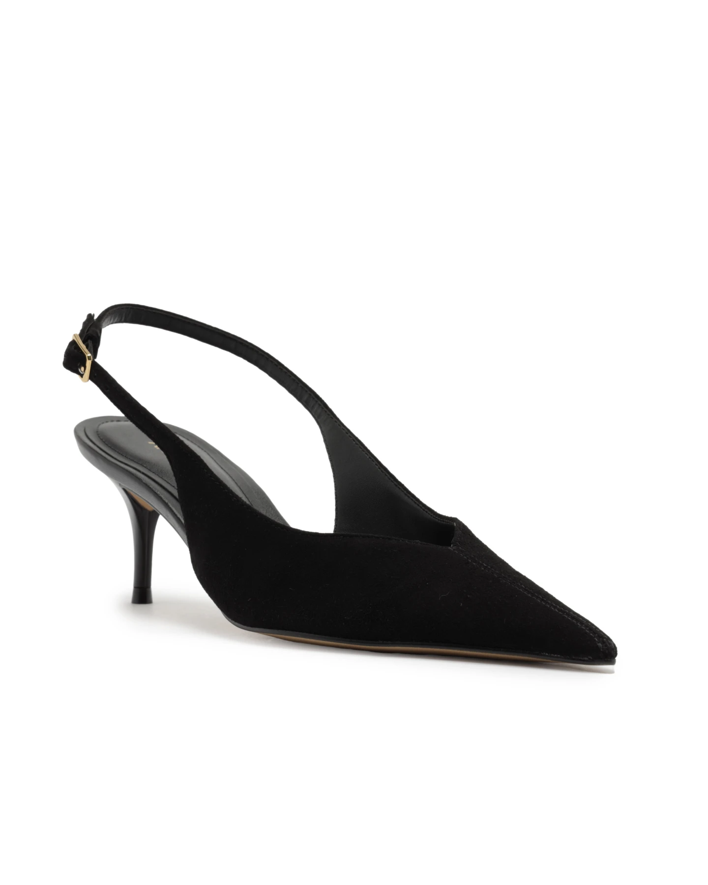 Black Suede Kitten Heel Slingback Pump Gallery