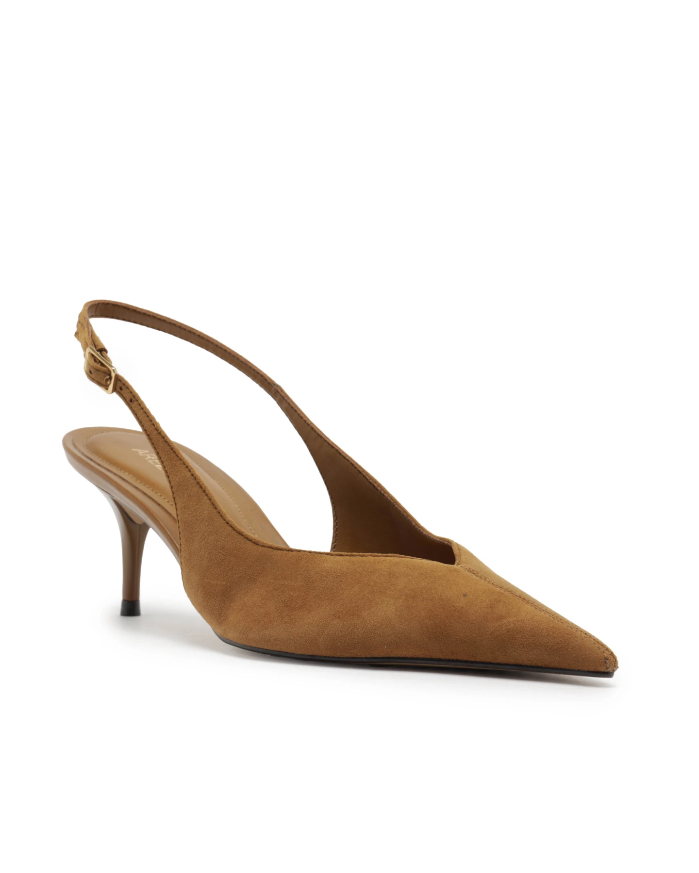 Brown Suede Kitten Heel Slingback Pump Gallery