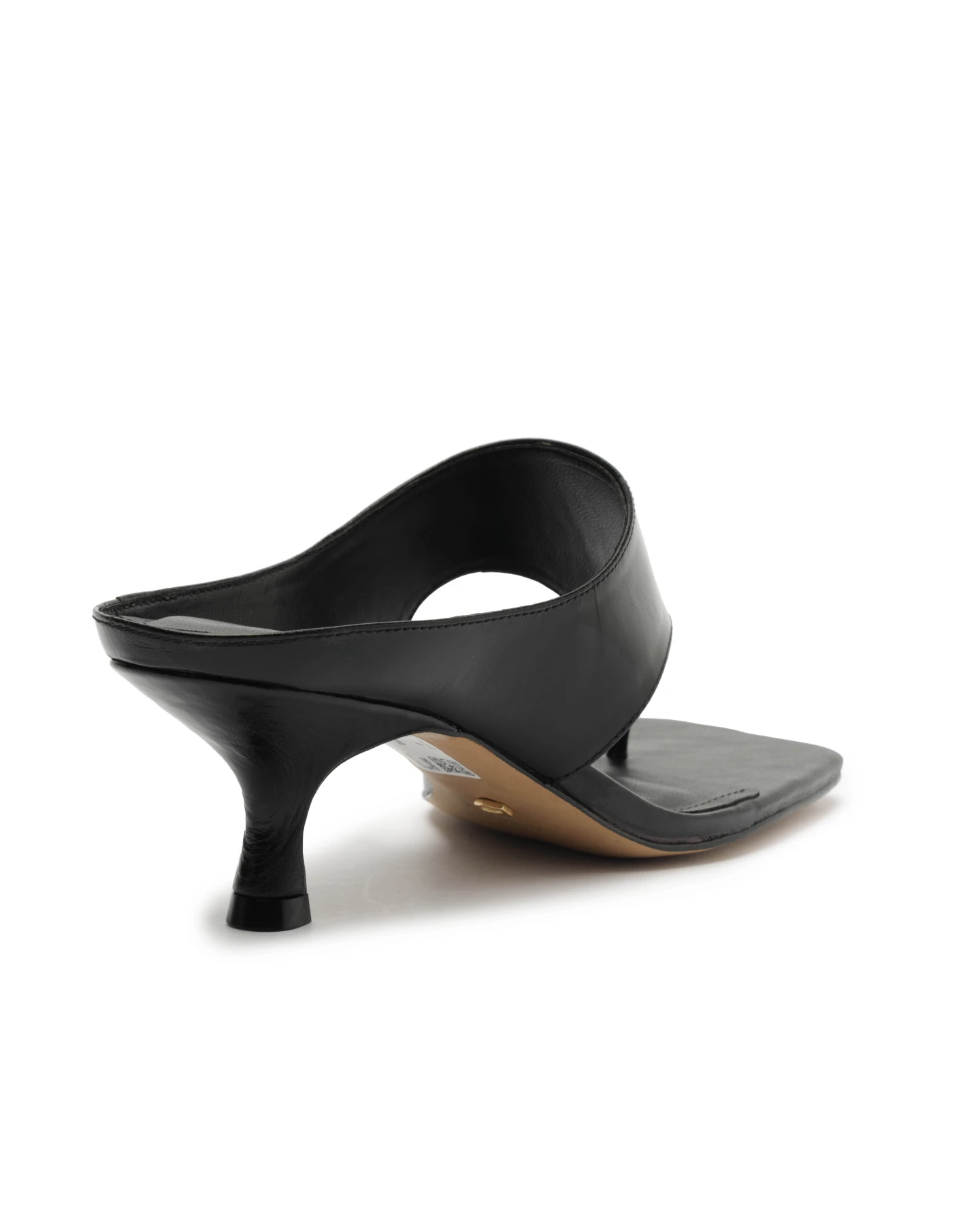 Kitten Heel Leather Thong Strap Mule Gallery