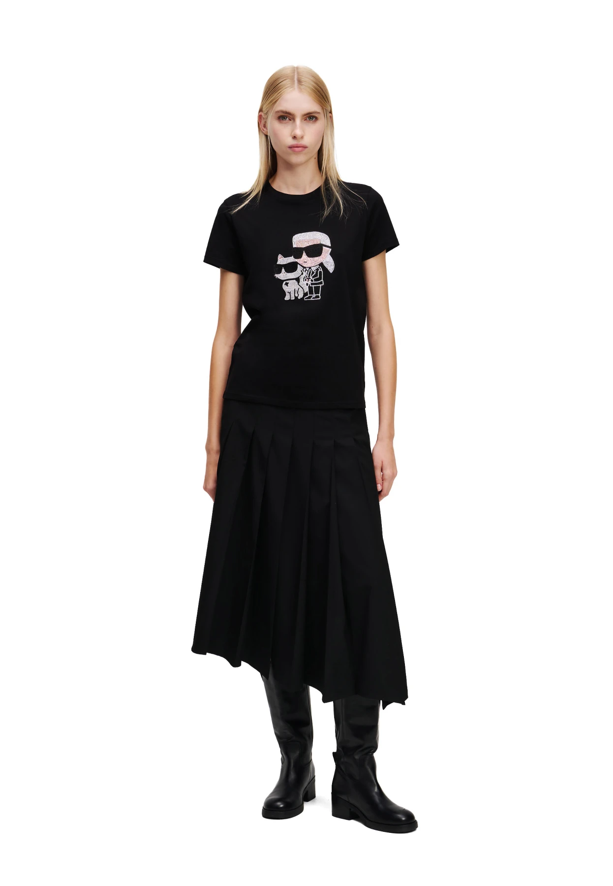 Shimmering Ikon Sketch Karl&Choupette Short Sleeve T-shirt Gallery